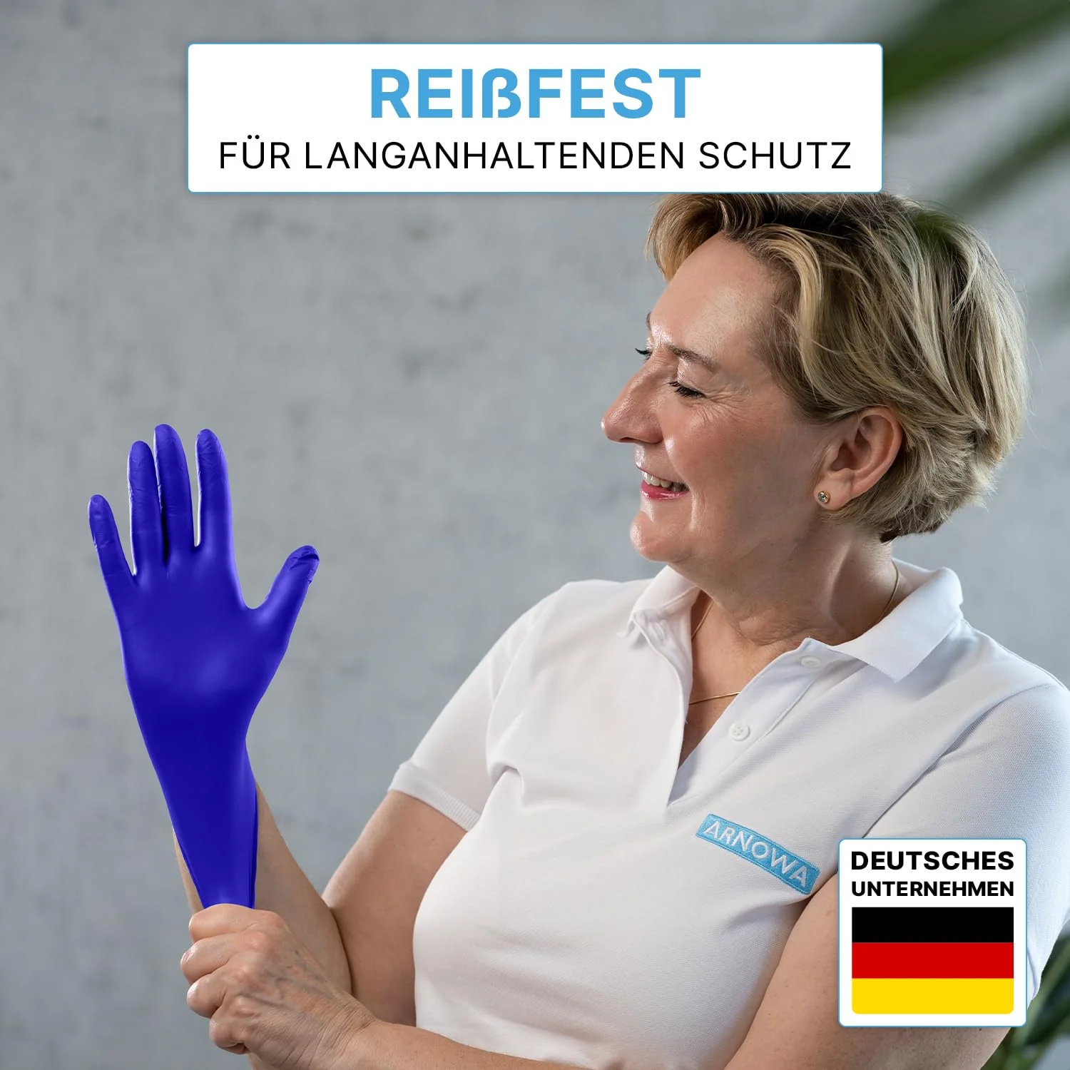 ARNOMED Disposable Gloves XL, Nitrile Gloves, Accelerator-Free, Latex-Free, Disposable Gloves in Violet Blue, Allergy Friendly Rubber Gloves, Disposable Gloves in S, M, L, XL, Pack of 100 - Image 3