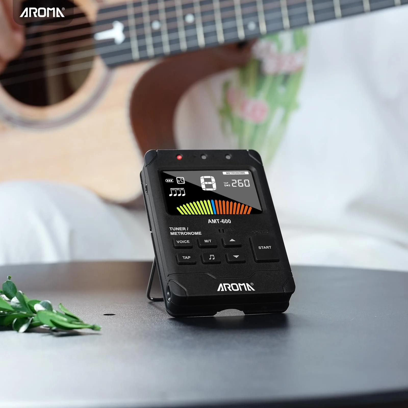 Aroma Digital Metronome Tuner Rechargeable for All Instruments with Guitar Bass Violin Ukulele Chromatic and Wind Instruments Tuning Modes - Image 9