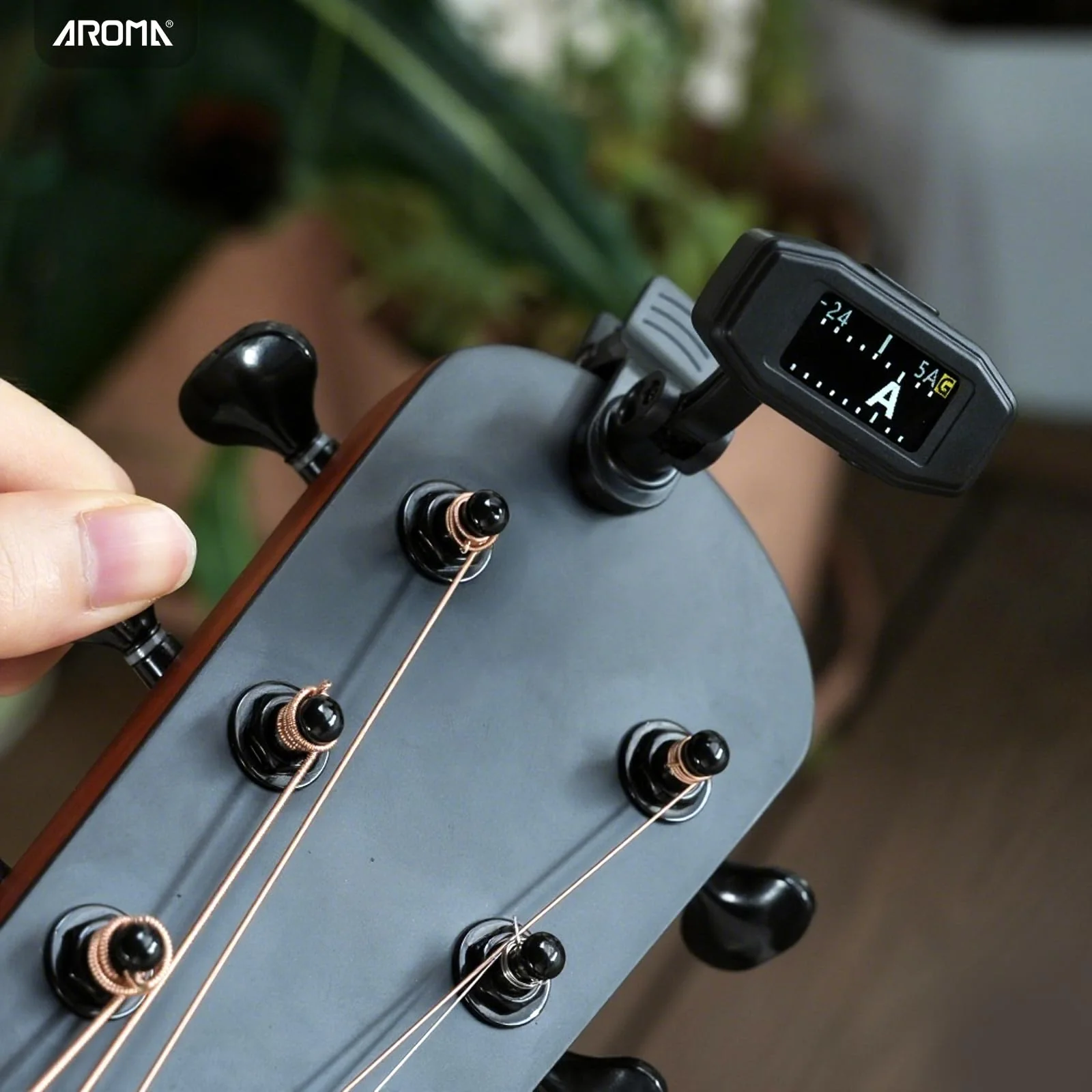 Aroma Guitar Tuner Clip On Rechargeable Chromatic Tuner for Guitar Bass Ukulele Violin Mandolin with TFT Screen Easy to Read in Strong Light - Image 8