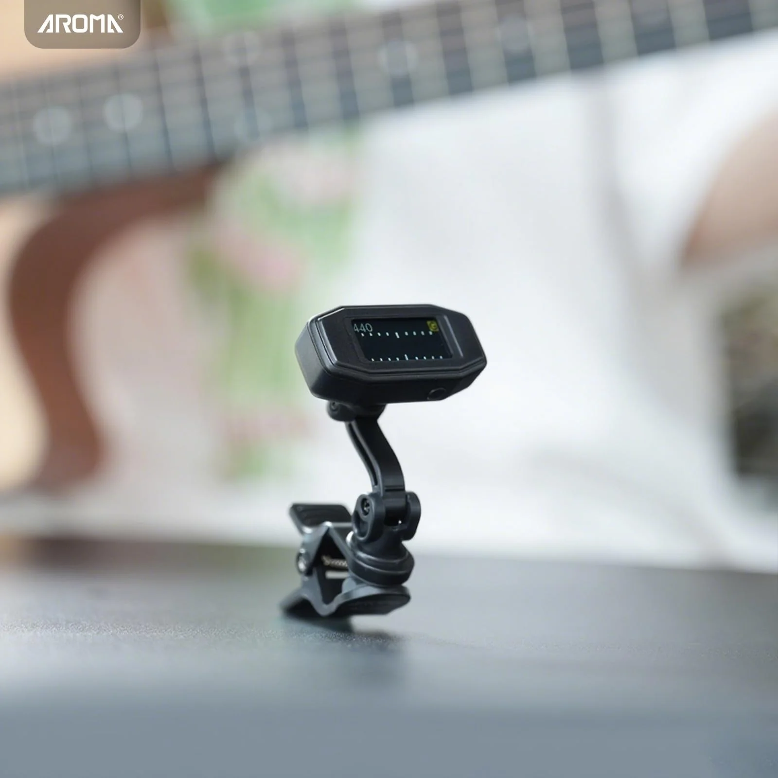 Aroma Guitar Tuner Clip On Rechargeable Chromatic Tuner for Guitar Bass Ukulele Violin Mandolin with TFT Screen Easy to Read in Strong Light - Image 9