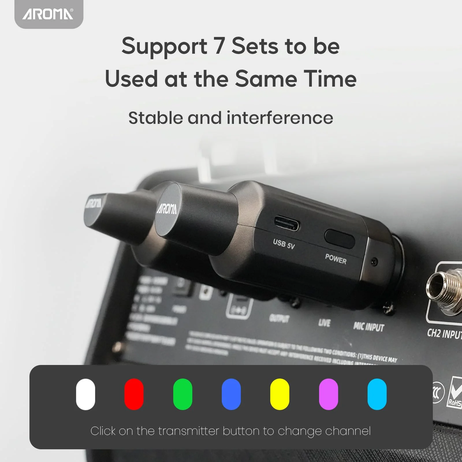 AROMA Wireless XLR Transmitter Receiver, UHF Wireless Microphone Audio System for Dynamic Mics PA Mixer - Image 6