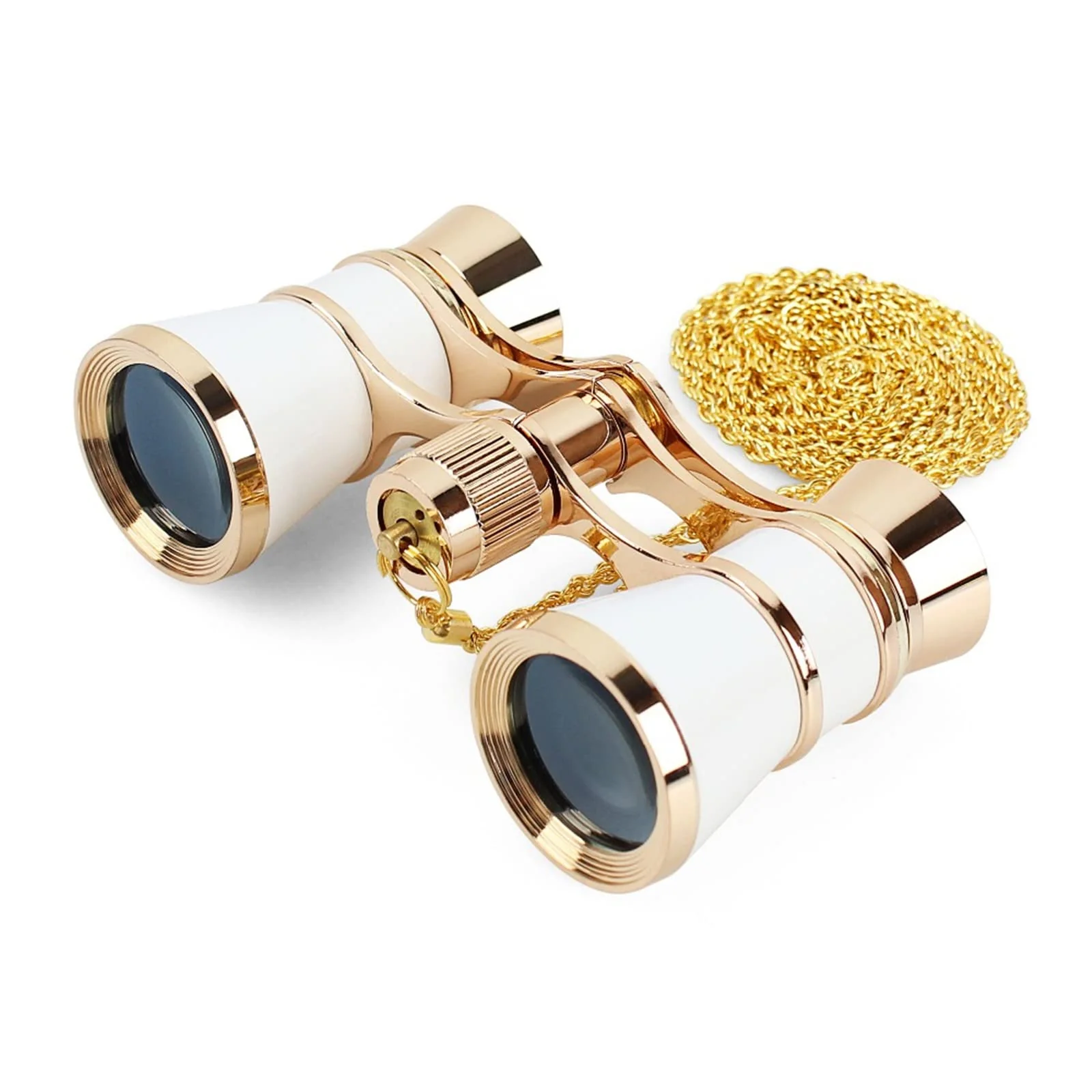 Aroncent Opera Glasses Binoculars 3X25 Theater Opera Glasses Mini Binocular Compact Opera Glasses with Chain for Adults Kids Women Vintage Opera Glasses Binoculars for Theater Musical Concert C-White with Chian - Image 2