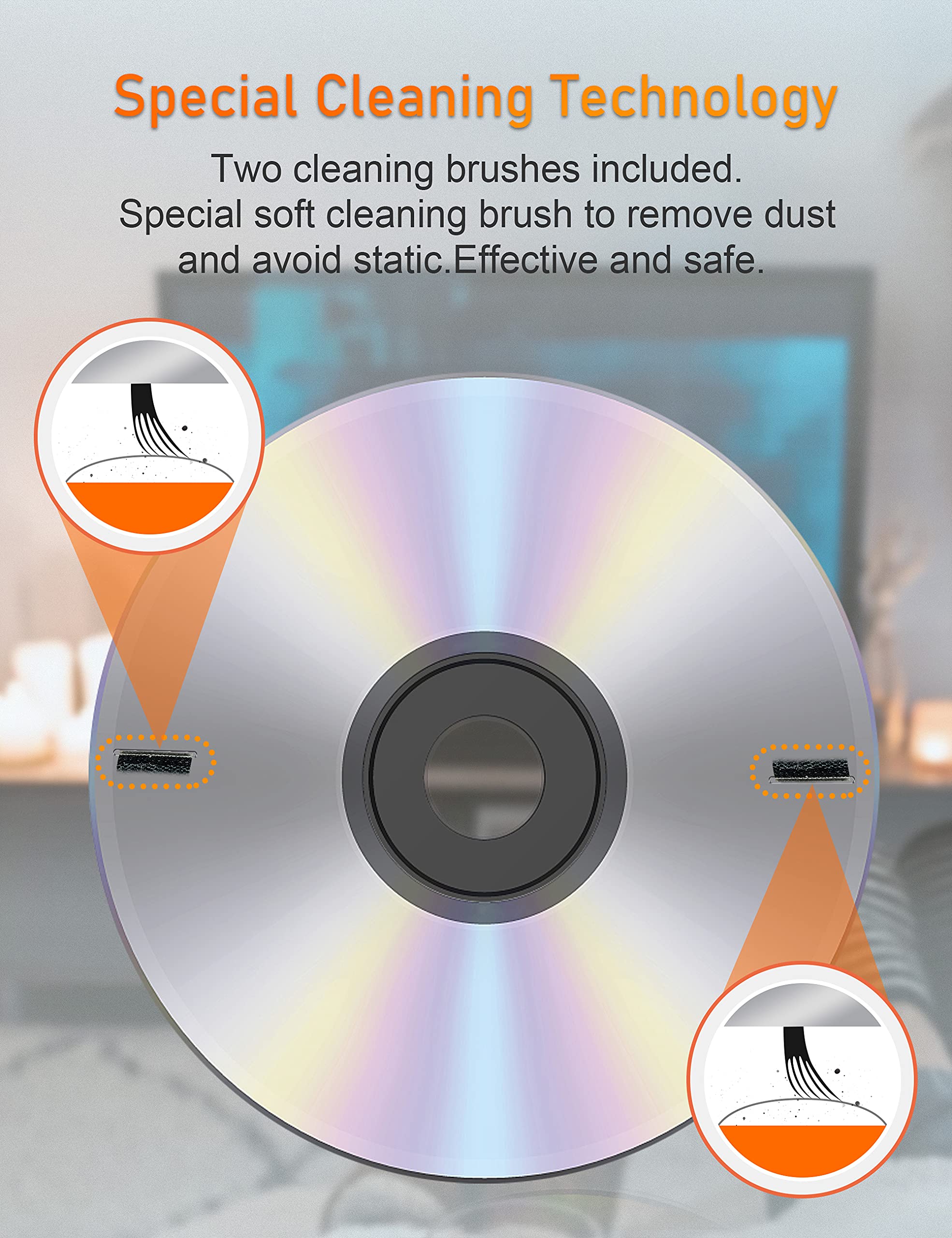Arsvita Laser Lens Cleaner Disc Cleaning Set for CD/VCD/DVD Player, Safe and Effective, ARCD-04 - Image 2