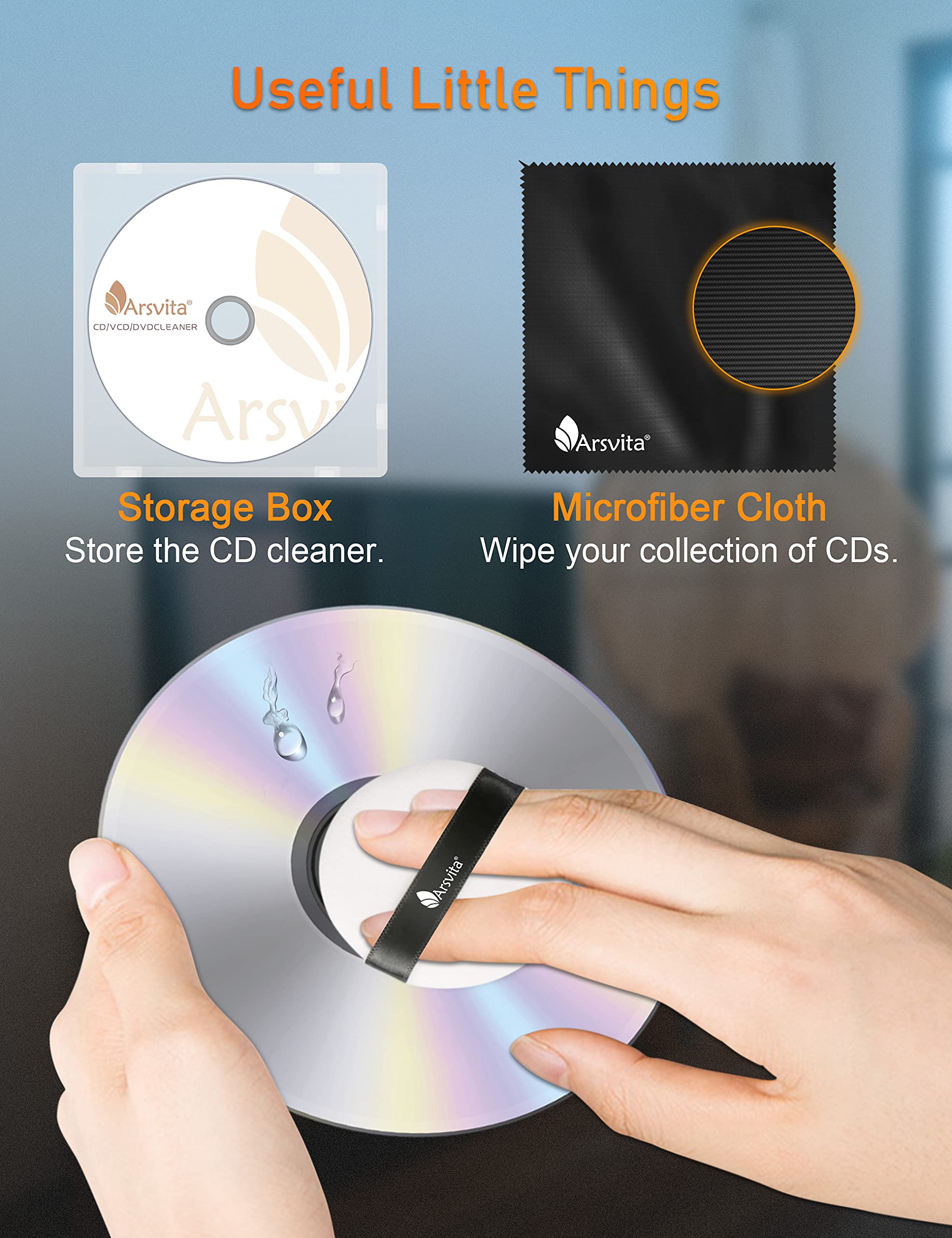 Arsvita Laser Lens Cleaner Disc Cleaning Set for CD/VCD/DVD Player, Safe and Effective, ARCD-04 - Image 6