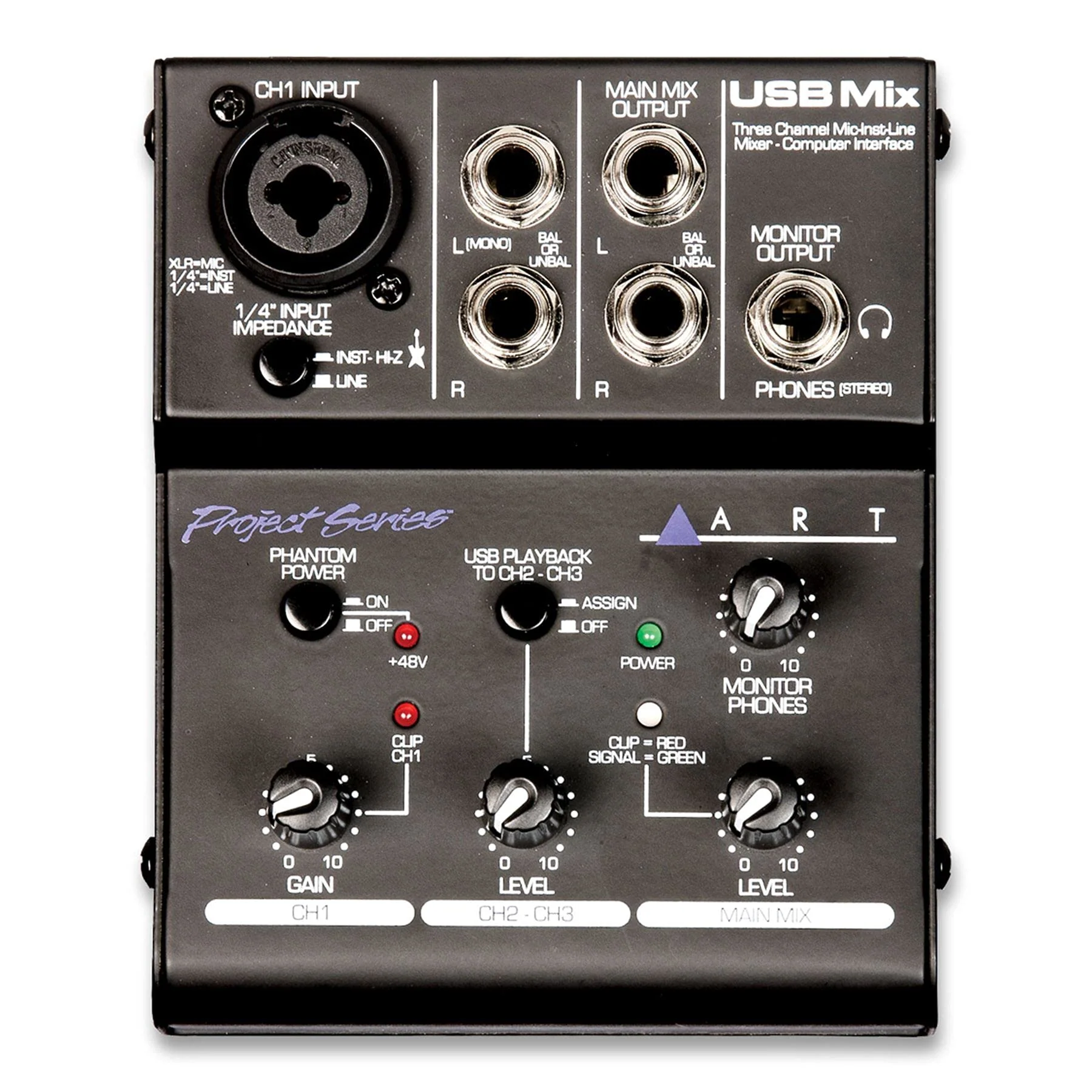 ART USBMix - 3 Channel USB Mixer w/ Audacity Recording Software - Image 3