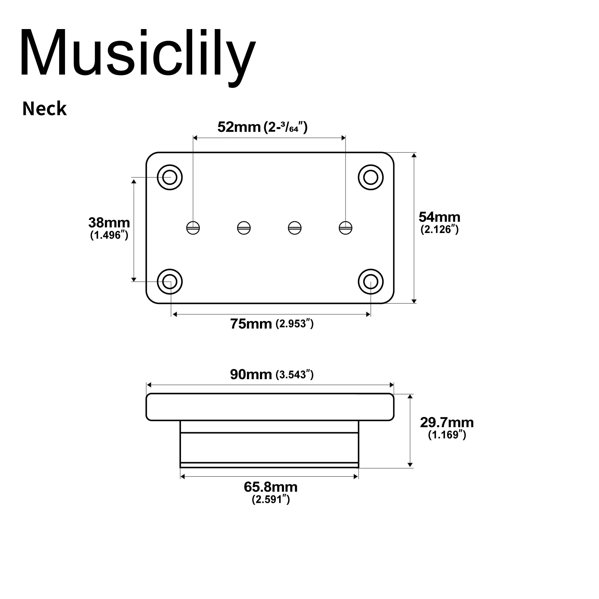 Artec EBC4 Ceramic Sidewinder Mudbucker Style Bass Pickup Neck Pickup 30K for Epiphone/USA SG EB Style Electric Bass, Chrome - Image 2