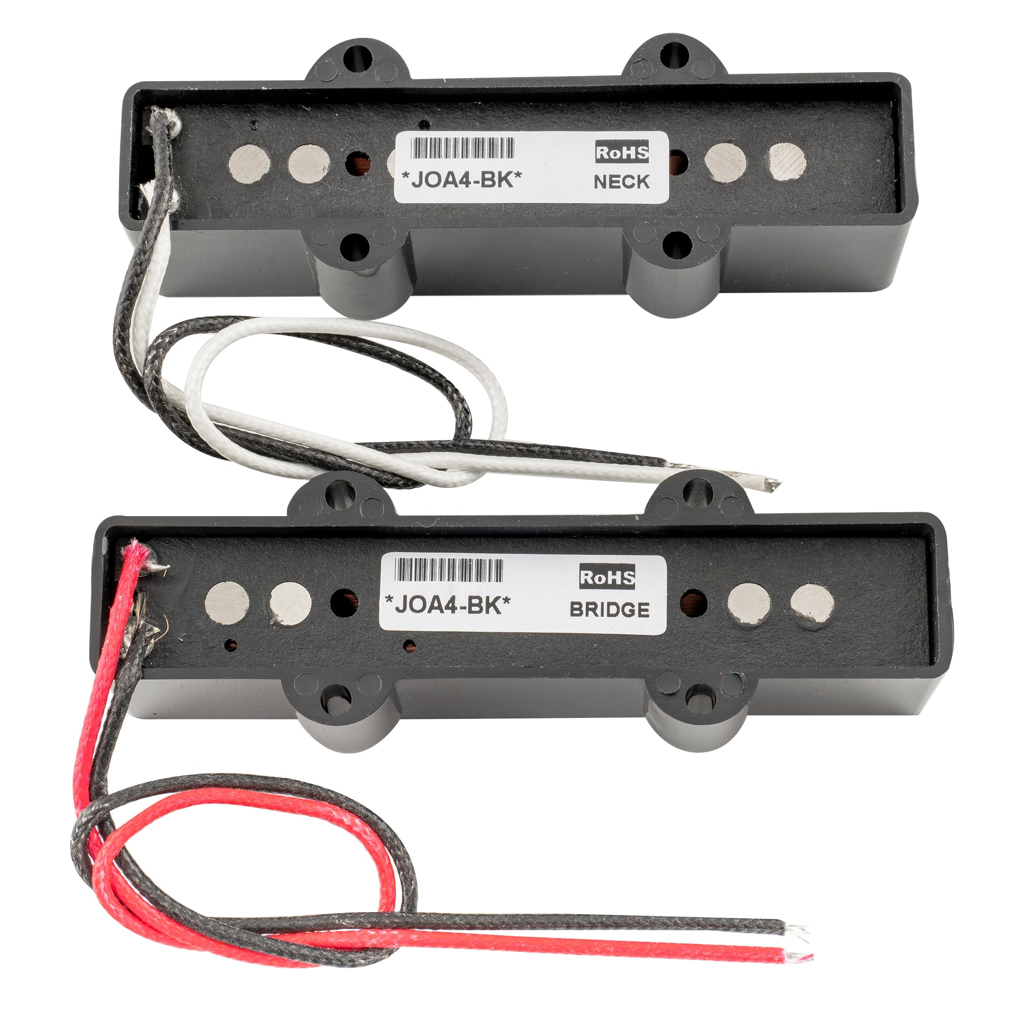 Artec JOA4 Alnico 5 Vintage Tone Jazz Bass Pickups Neck Bridge Pickups Set for 4 String J-Bass Electric Bass, Black Black Set - Image 5