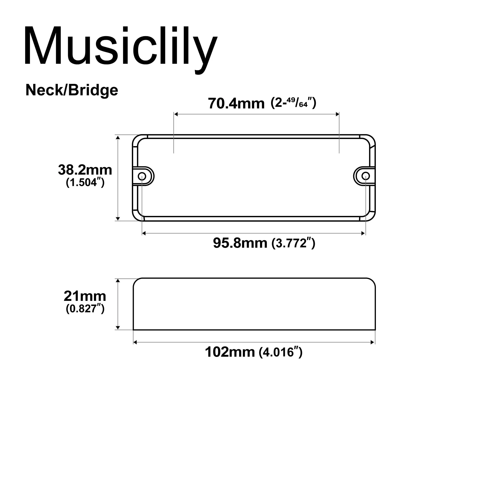 Artec MDC5 Ceramic Magnet Soapbar Style Bass Pickup Neck Bridge Pickups Set 14.4K for 5-String Bass, Black Black Set - Image 2
