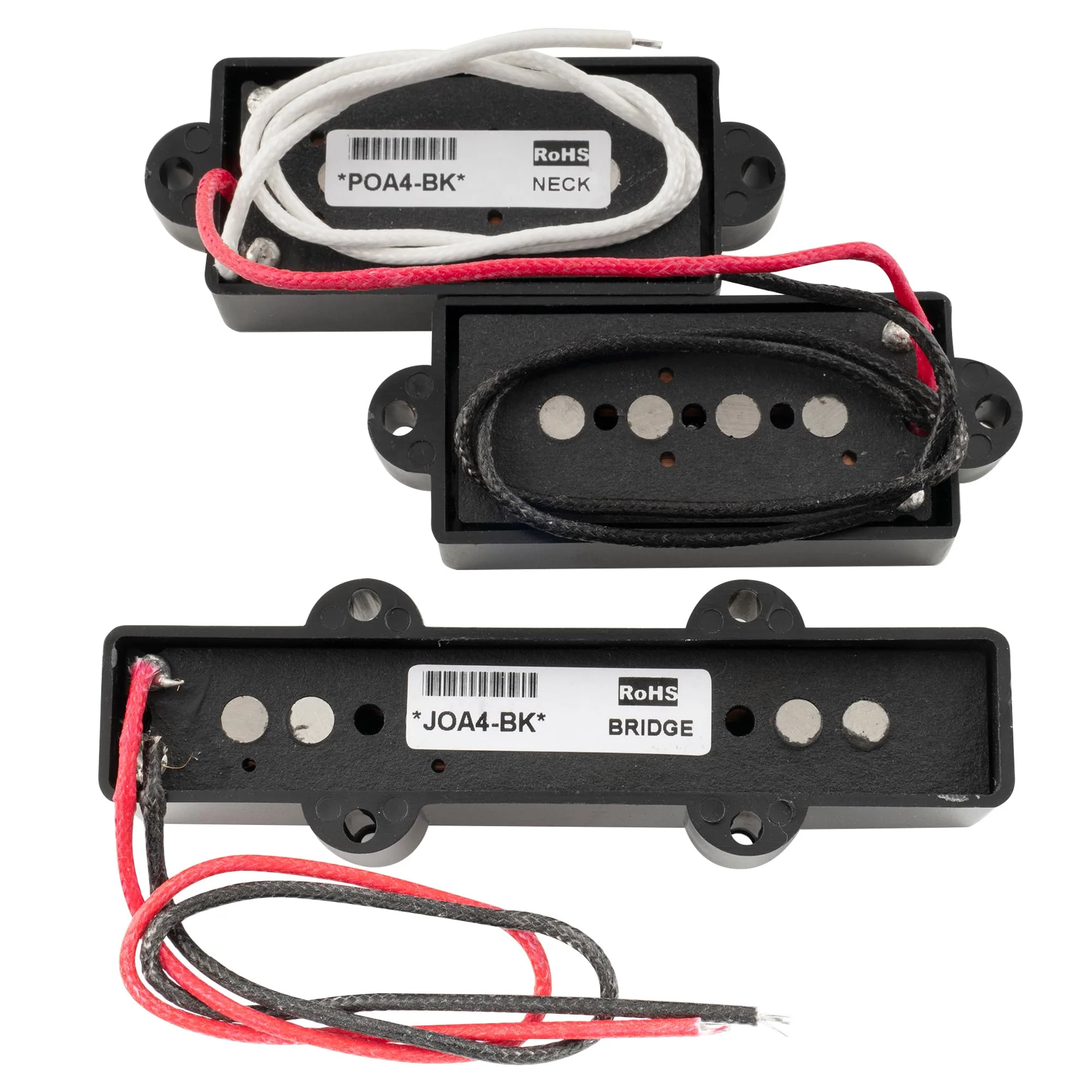 Artec POA4-JOA4 Alnico 5 Vintage Tone PJ Bass Pickups Neck Bridge Pickups Set for 4-String Precision Jazz Bass Electric Bass, Black - Image 5