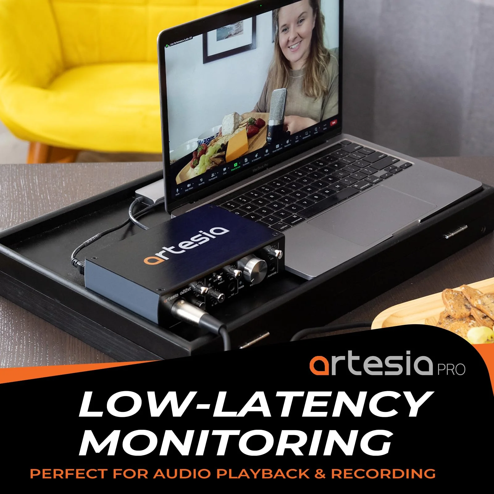 Artesia A22xt USB Audio Interface With 24Bit/96khz High-Resolution Recording, 48V Phantom Power, XLR Input, Professional Audio Interface for Music Production, Streaming, Podcasting - Image 5