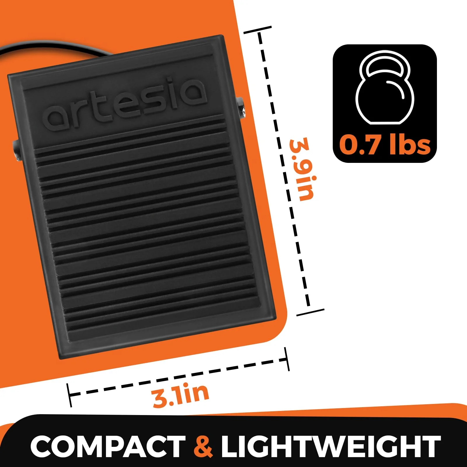 Artesia ASP-1 Universal Sustain Pedal with 6 ft (1.8 m) Cable, Polarity Switch, and Non-Slip Bottom, Universal Piano Pedal for Digital Pianos, Piano Keyboards, MIDI Keyboards, and Synthesizers - Image 5