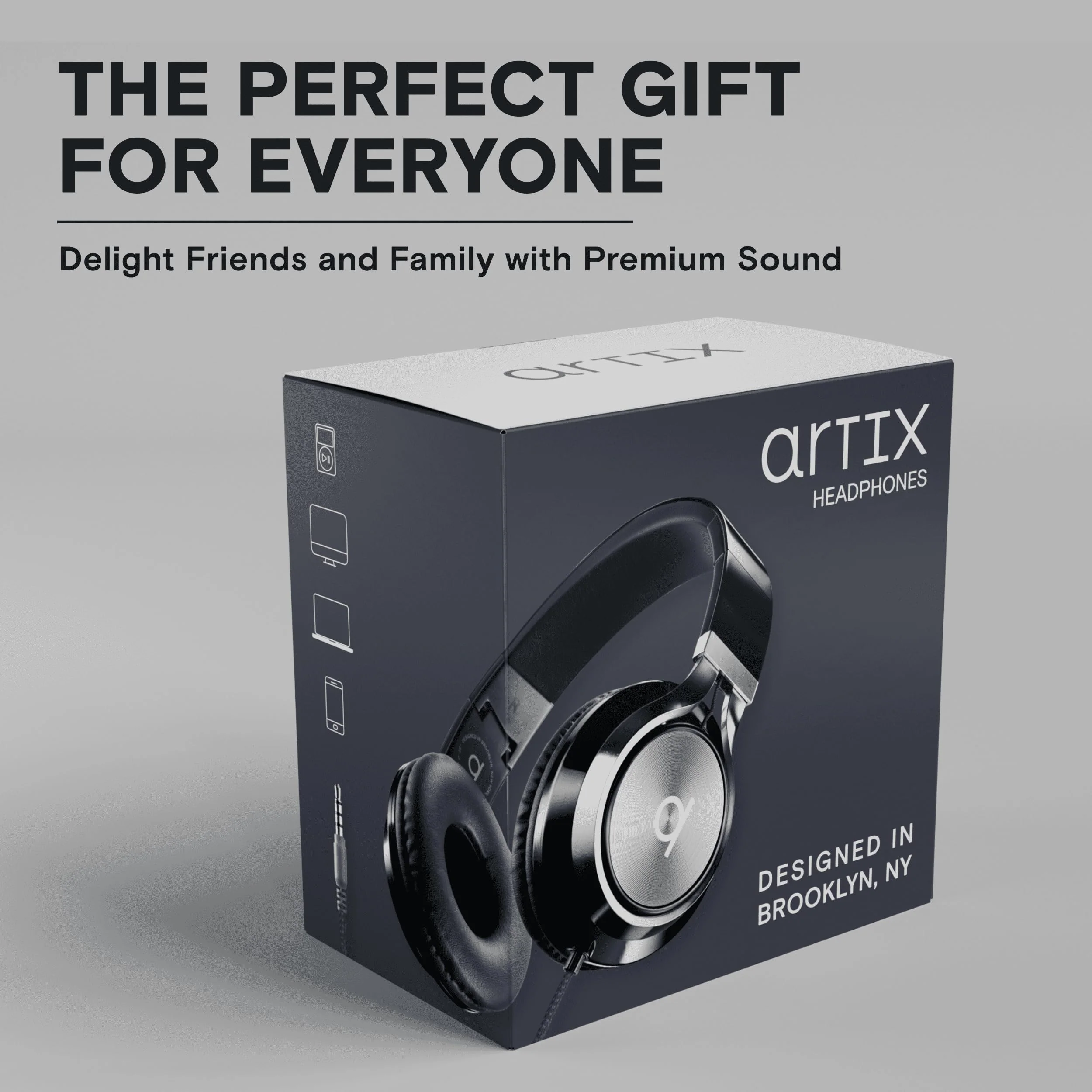 ARTIX CL750 On-Ear Headphones Wired with Mic — Noise Isolating Plug in Headphones, Computer Headphones with Microphone, Headphones for Laptop, Headphones Corded, Headphones with Cord (Aux Jack 3.5mm) Black - Image 9