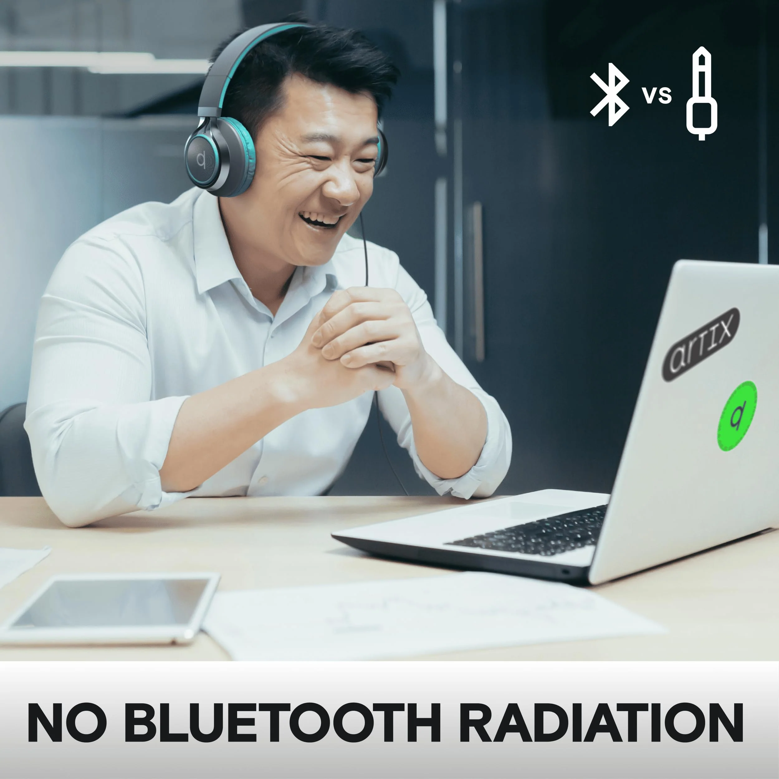 Artix CL750 Wired Headphones with Mic & Volume Control — Noise Isolating Computer Headphones Wired, On-Ear Headphones with Wire, Plug In Headphones for Laptop, Corded Headphone Over Ear Aux Jack 3.5mm Turquoise - Image 6
