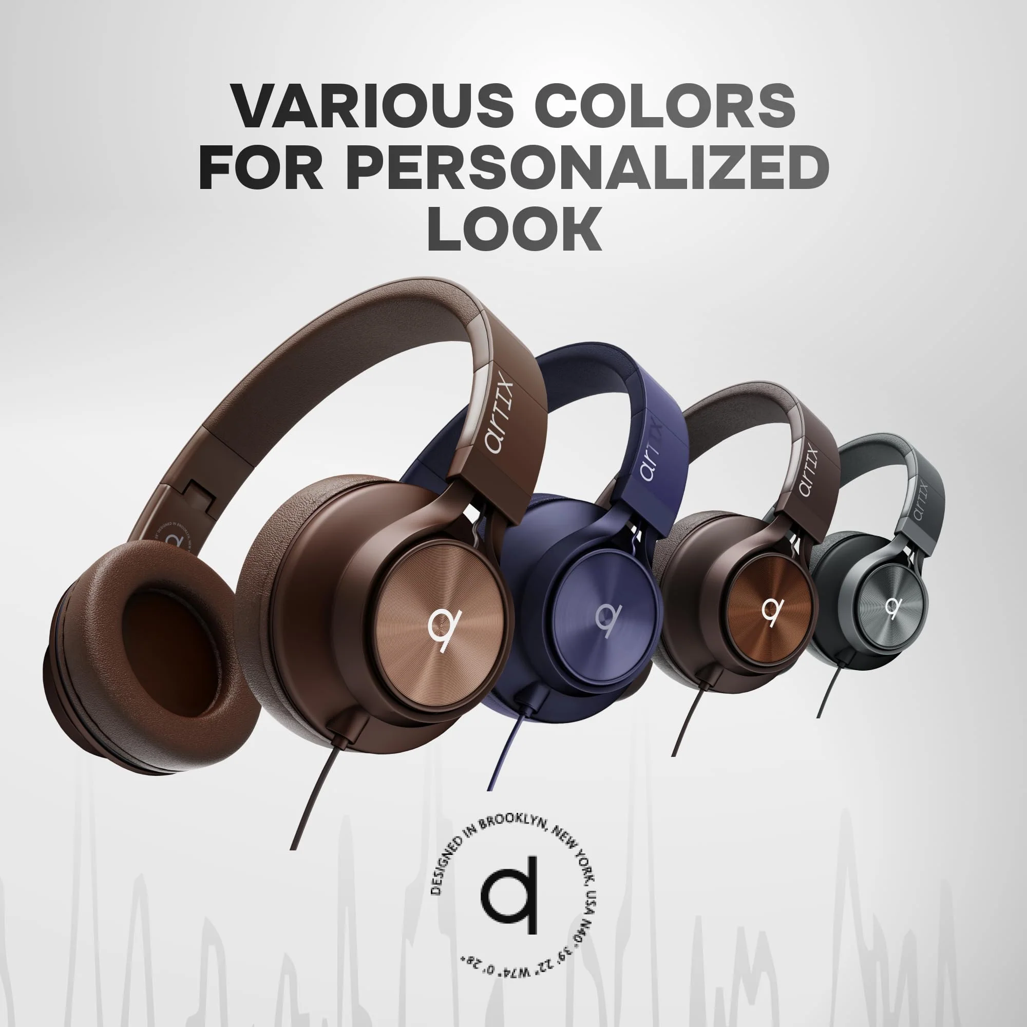 ARTIX Over Ear Headphones Wired with Microphone and Volume Control, Foldable Noise Isolating Headset with Deep Bass for School, Laptop, Computer, Chromebook, Tablet, Travel (3.5mm Jack) Mocha Mousse - Image 7