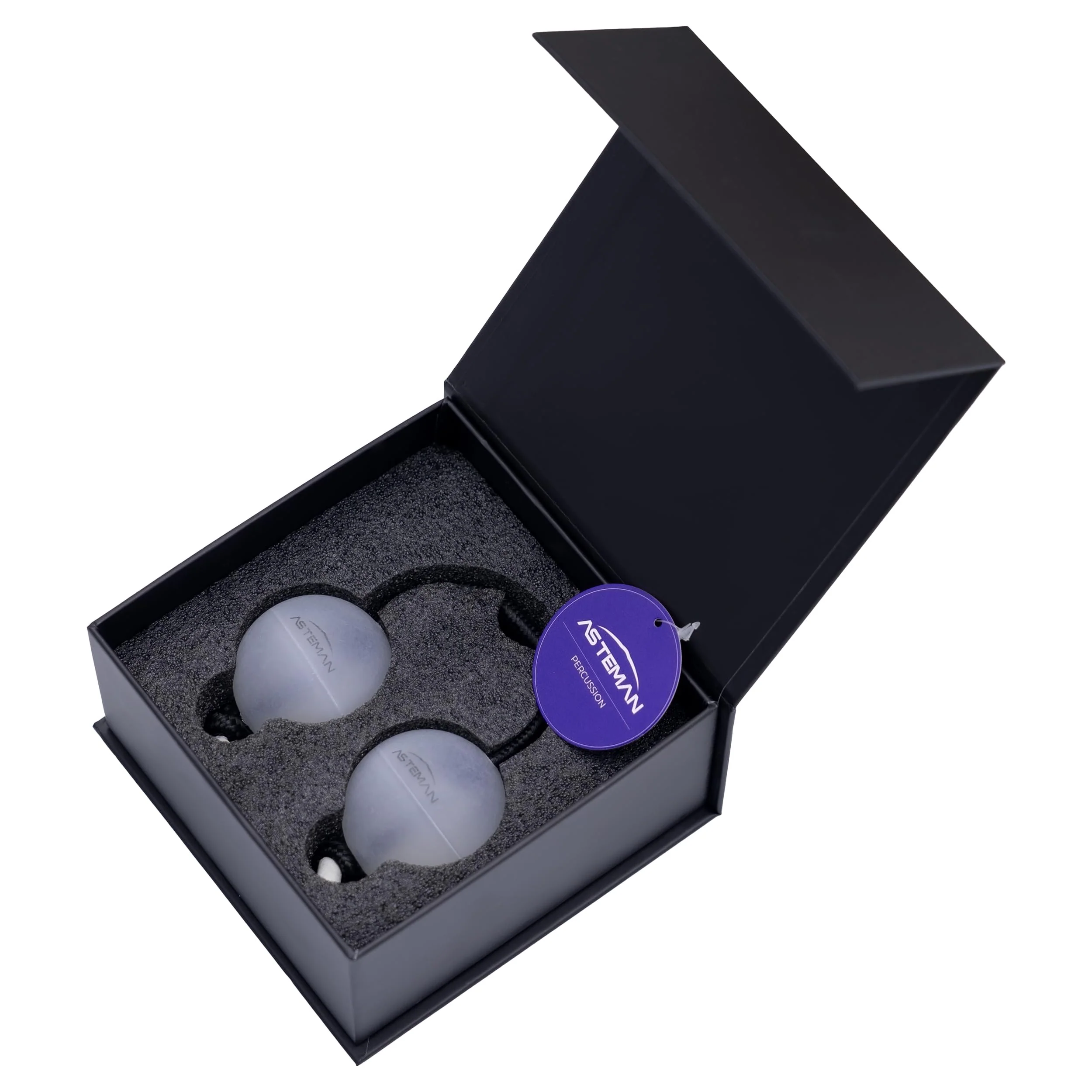 AS TEMAN Rhythm Ball Asalato Shaker Kashaka Percussion Instrument,Suitanle for Adult Beginners,White Balls with Black String(Single-Handed Two Balls) - Image 6