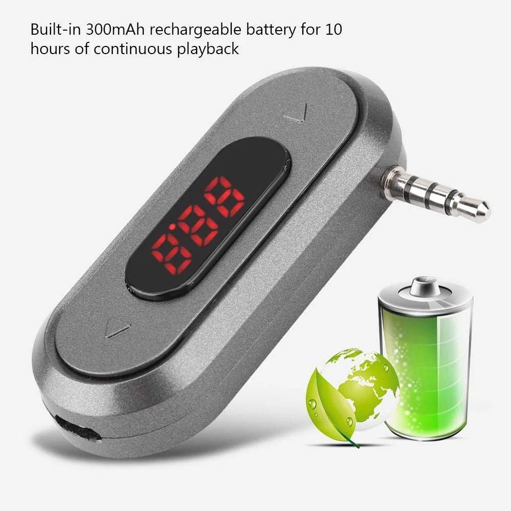 ASHATA 3.5MM Audio Head Mobile Phone/Pad/MP3/MP4/MP5/Tablet FM Transmitter Built in 300mAh Battery Car Radio Transmitter - Image 8