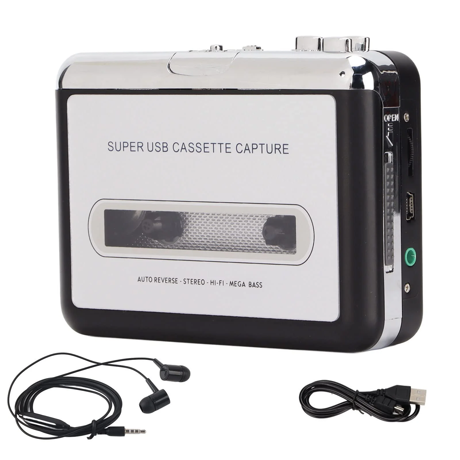 ASHATA Cassette to MP3 Converter Player, Portable Cassette Player with Headphones, 3.5mm Audio Jack, Convert Tapes to MP3 Cassette Tape Player for Laptop PC Car EC218 - Image 2