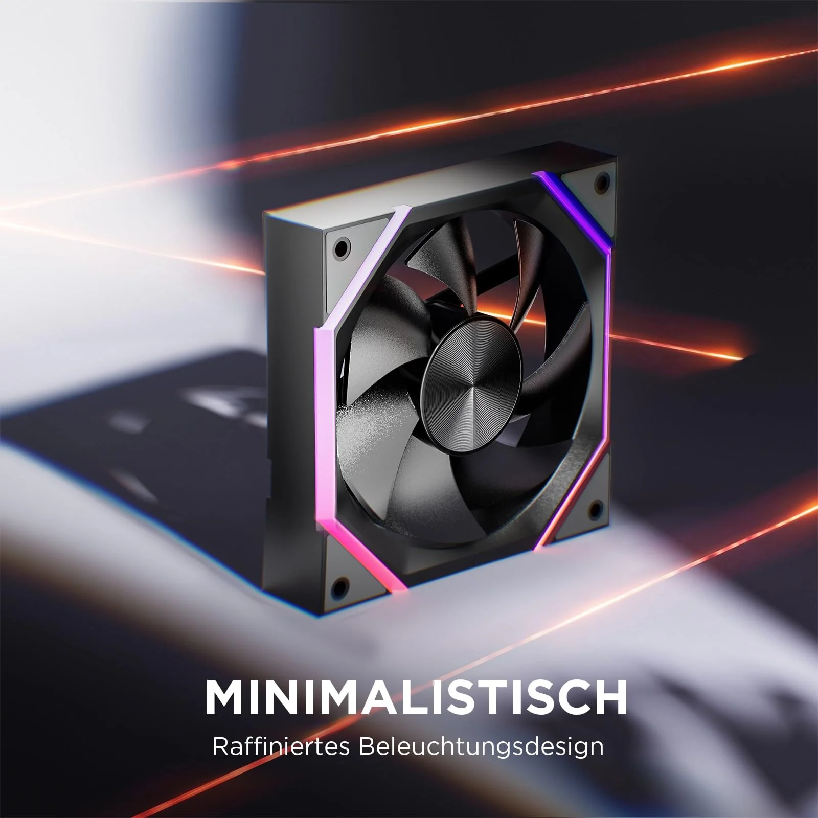 AsiaHorse RGB PC Fan 120 mm Case Fan [Pack of 3] [HDB] 61.5 CFM/2000 RPM/2.16 MMH2O ARGB Fan 5V3PIN ARGB and 12V4PIN PWM Fan, 50,000 Hours Life Nyota-A12-Black 120MM–Vorwärts black - Image 6
