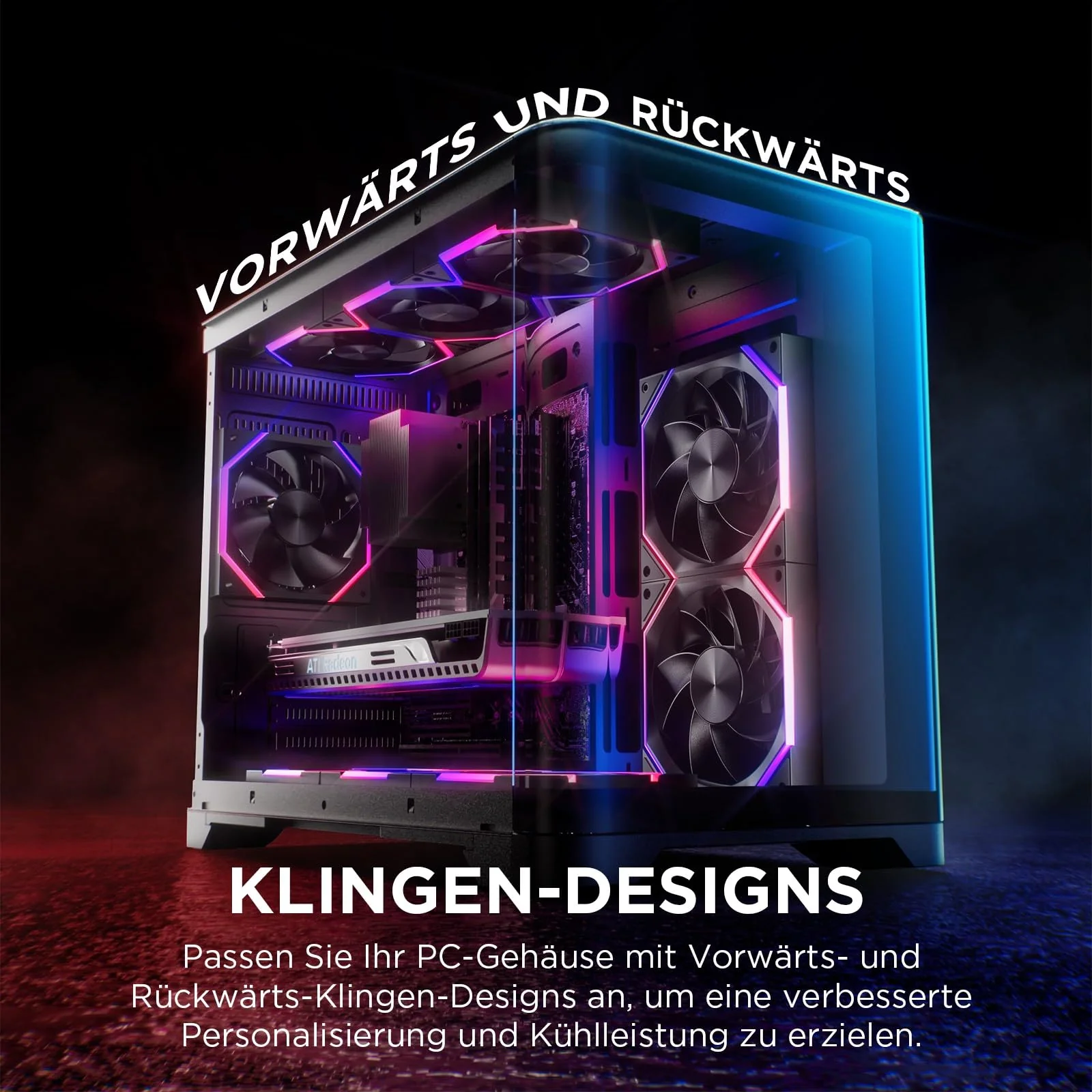 AsiaHorse RGB PC Fan 120 mm Reverse Case Fan [Pack of 3] [HDB] 61.5 CFM/2000 RPM/2.16 MMH2O 5V3PIN ARGB and 12V4PIN PWM Fan, 50,000 Hours Life Nyota-A12-R-Black 120MM–Reverse black - Image 2
