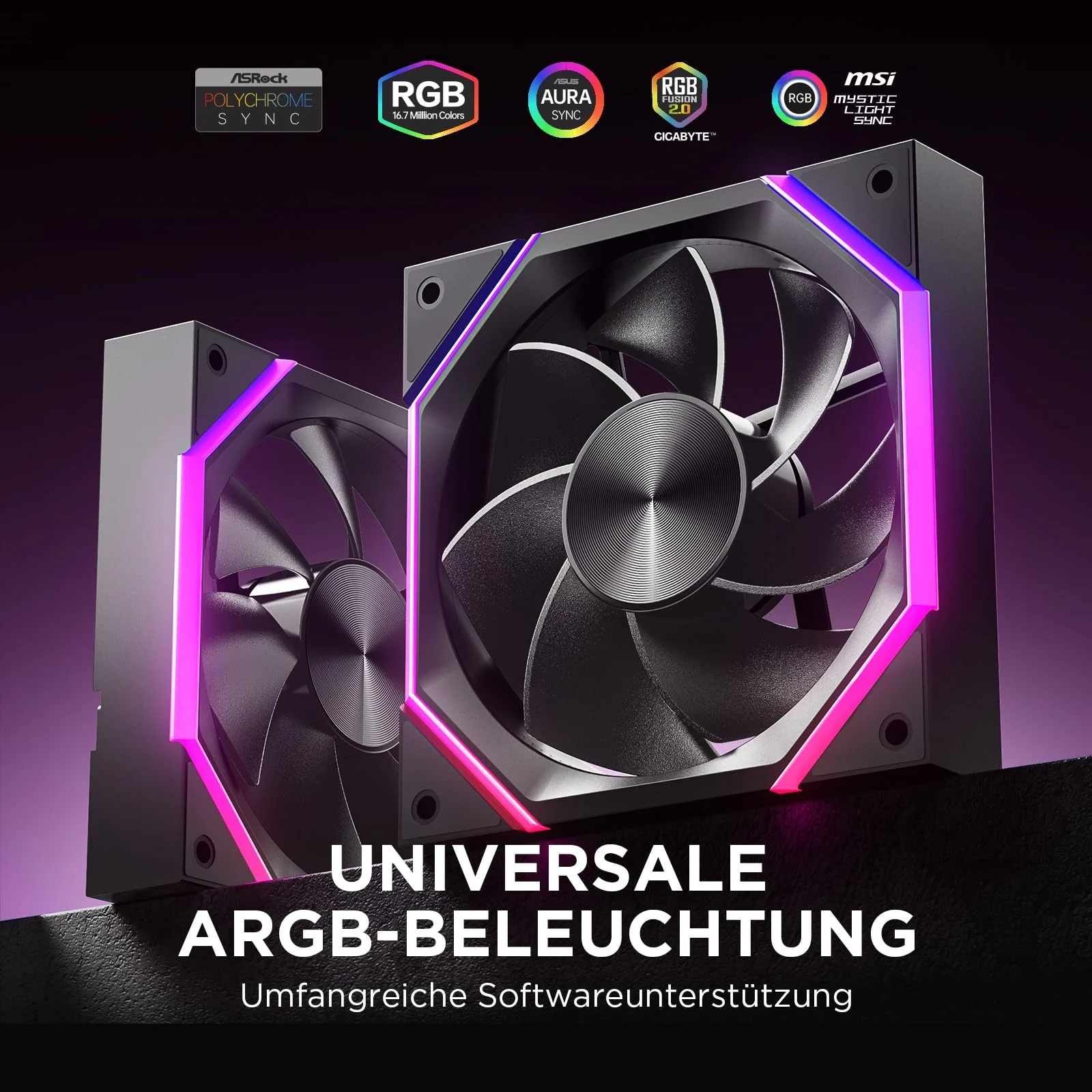 AsiaHorse RGB PC Fan 120 mm Reverse Case Fan [Pack of 3] [HDB] 61.5 CFM/2000 RPM/2.16 MMH2O 5V3PIN ARGB and 12V4PIN PWM Fan, 50,000 Hours Life Nyota-A12-R-Black 120MM–Reverse black - Image 5