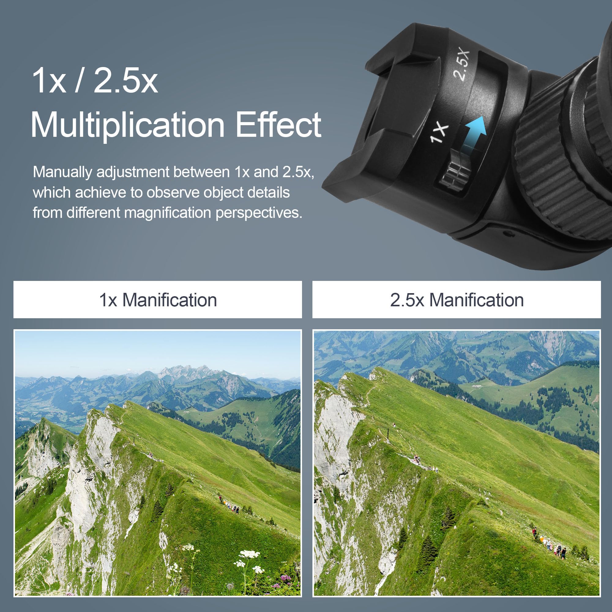 Astromania 1X/2.5X Magnification Right Angle Viewfinder with 6 Mounting Adapters for DSLR Camera Such as Canon, Nikon, Pentax, Minolta, Dynax, Samsung, Olympus - Image 6