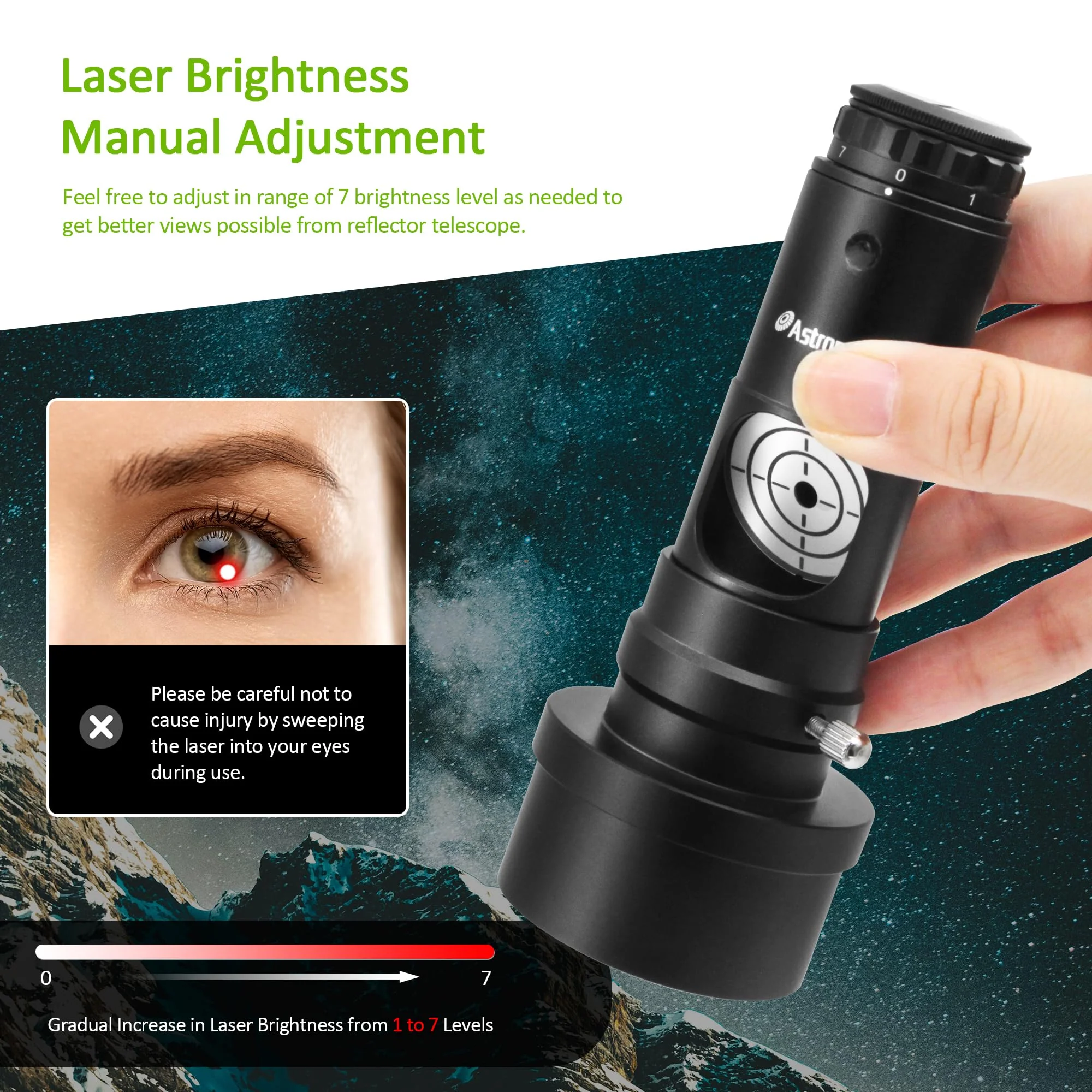 Astromania Alignment 1.25" Next Generation Laser Collimator 2" Adaptor for Newtonian Telescopes - Image 2