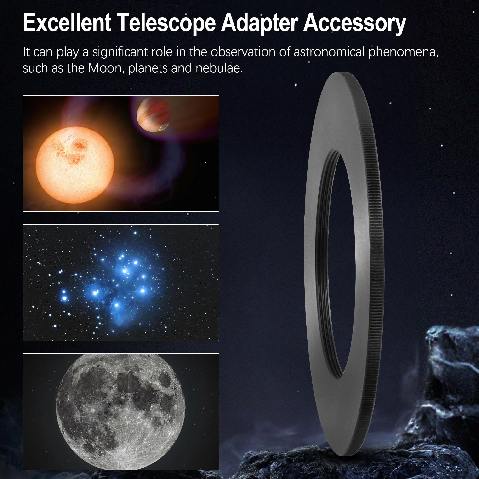 Astromania M48x0.75 Female Rotation Lock Ring Telescope Adapter, Metal Aluminum Telescope Accessories to Mount to Adapter with M48/2 Inch Male Thread for Astronomical Telescope - Image 7