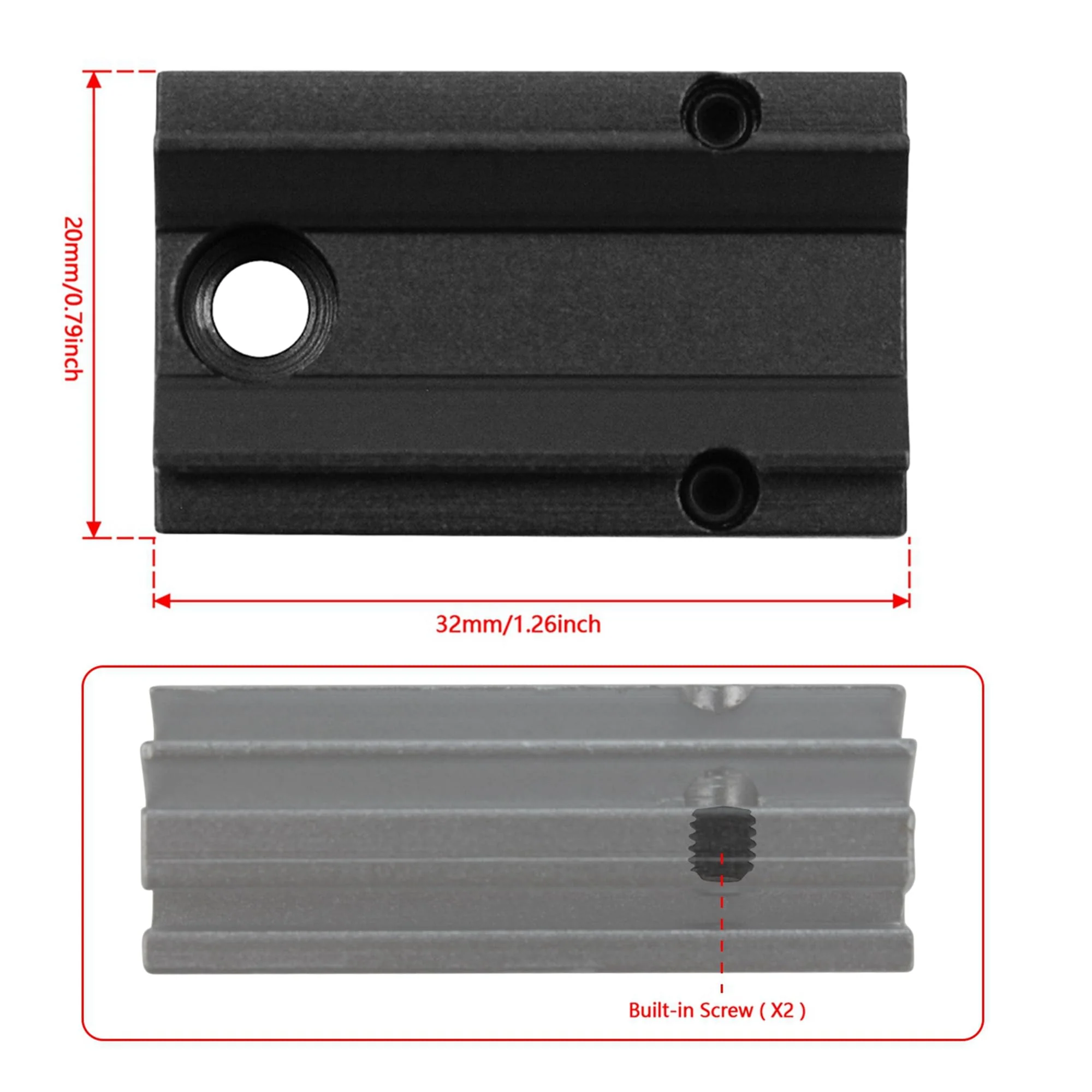 Astromania Plate for The Flash Shoe of DSLR Cameras - Mount The 1X40RD Reflex Red Green Dot Sight to DSLR Cameras - Image 3