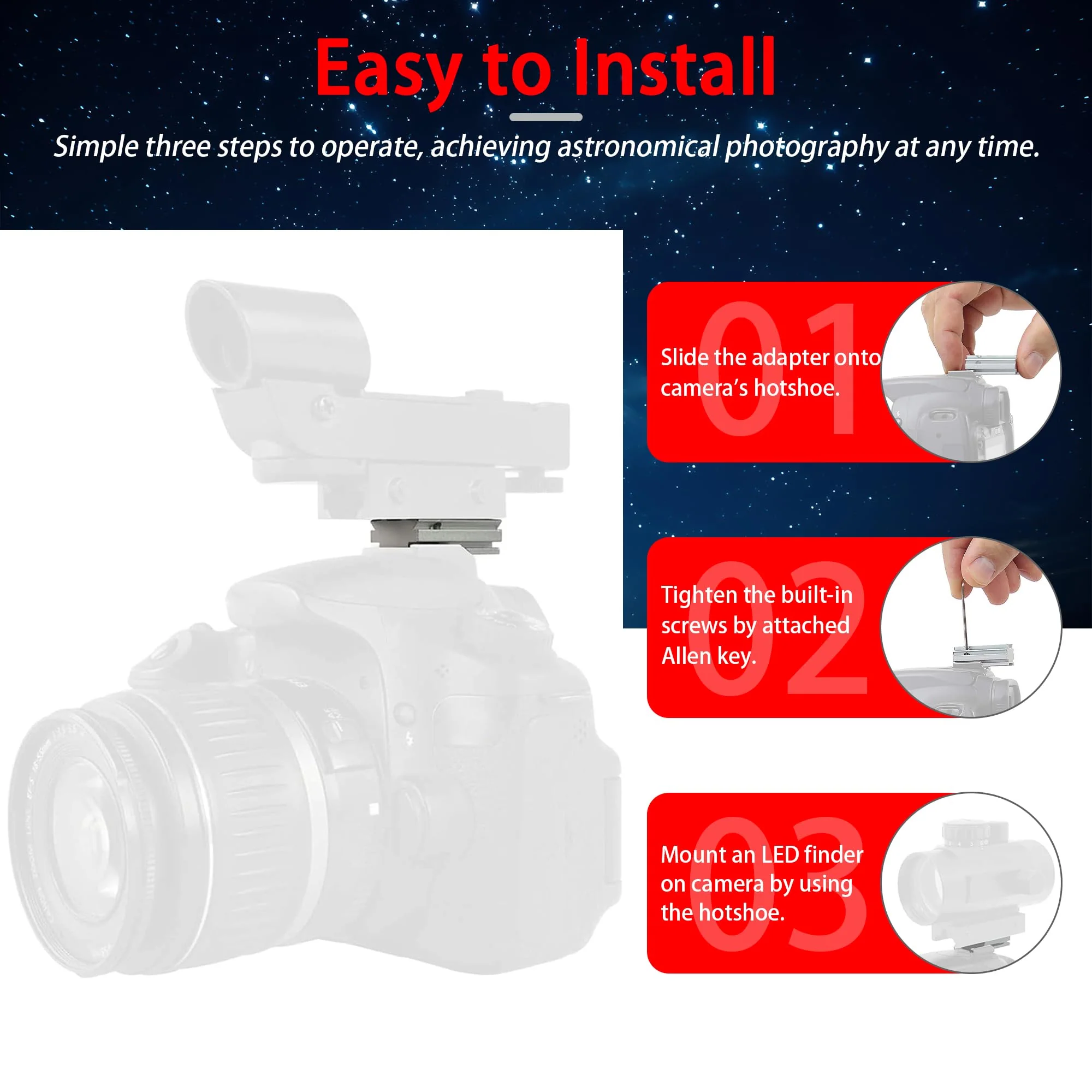 Astromania Silver Plate for The Flash Shoe of DSLR Cameras - Mount The 1X40RD Reflex Red Green Dot Sight to DSLR Cameras - Image 6