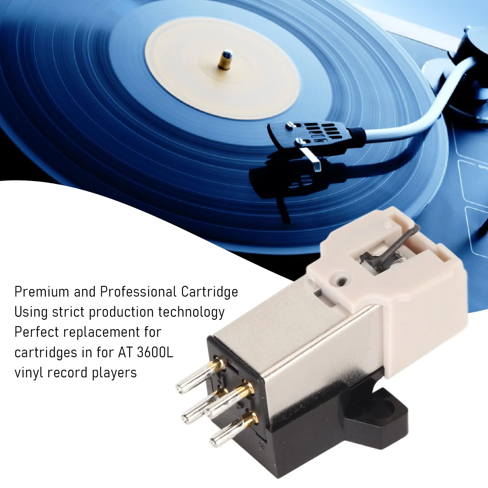 AT-3600L Magnetic Cartridge, Magnetic Cartridge with Needle, High Accuracy Replacement Magnet Turntable Cartridge for Turntable Record Player - Image 3