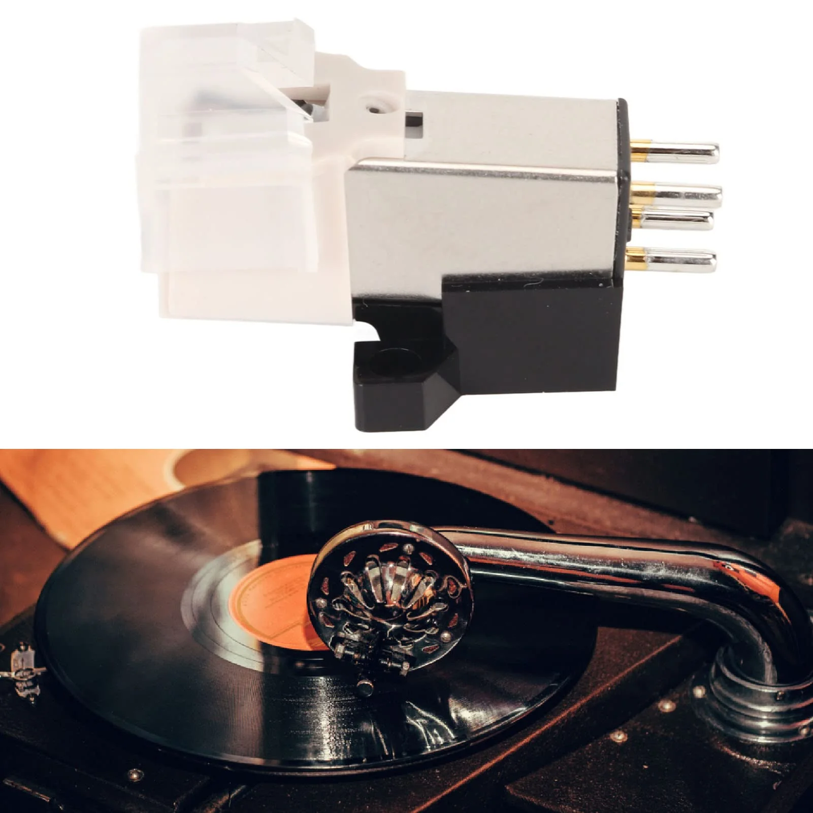 AT-3600L Magnetic Cartridge, Magnetic Cartridge with Needle, High Accuracy Replacement Magnet Turntable Cartridge for Turntable Record Player - Image 7
