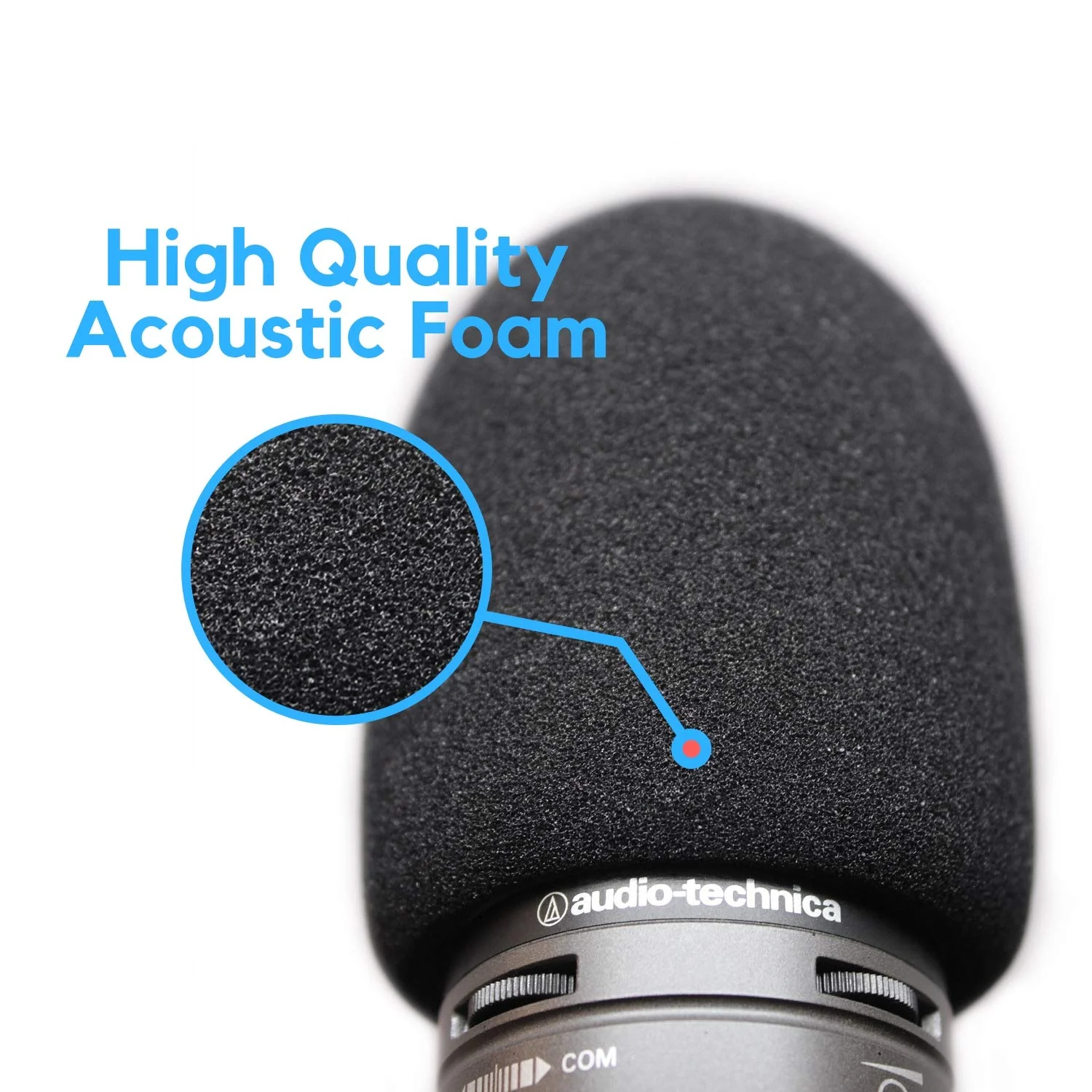 AT2020 Foam Windscreen with Shock Mount by Vocalbeat - Mount Made from Quality Materials to Eliminate Vibrations - Acoustic Foam Act as a Pop Filter for your Mic - Black Bundle - Image 4