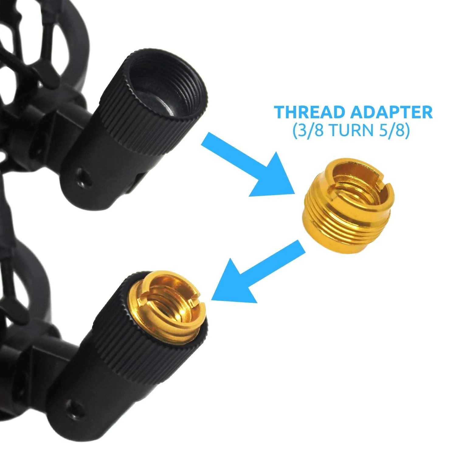 AT2020 Foam Windscreen with Shock Mount by Vocalbeat - Mount Made from Quality Materials to Eliminate Vibrations - Acoustic Foam Act as a Pop Filter for your Mic - Black Bundle - Image 6