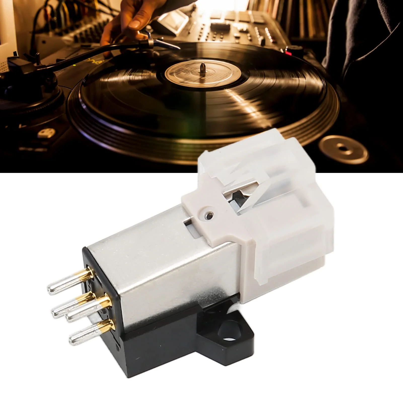 AT3600L Magnetic Cartridge, Moving Magnet Turntable Cartridge Phono Headshell Mount, Stereo Record Player Needle Replacement Phonograph Cartridge - Image 4