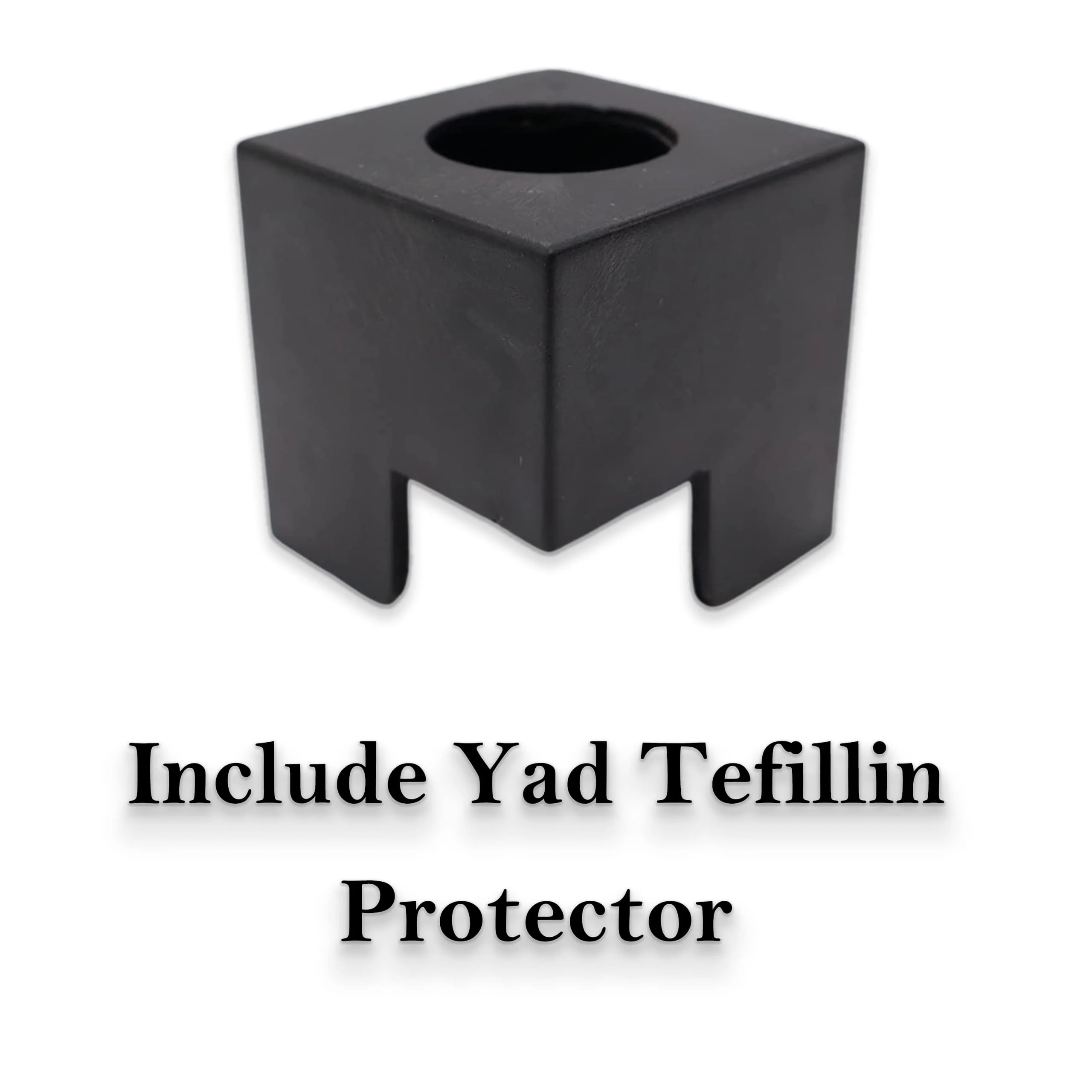 Ataret Judaica decorative plastic tefillin boxes, head and hand set for the right, Rashi (Shidlech) (size 34, black) Size 34 - Image 4