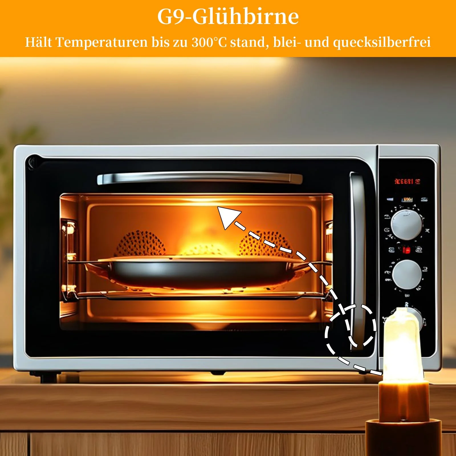 ATJTYSX Pack of 12 Halogen Bulbs, G9 33 W 230 V Oven Lamp, G9 Halogen Bulb, for Oven, Microwave, Oil up to 300 °C - Image 6