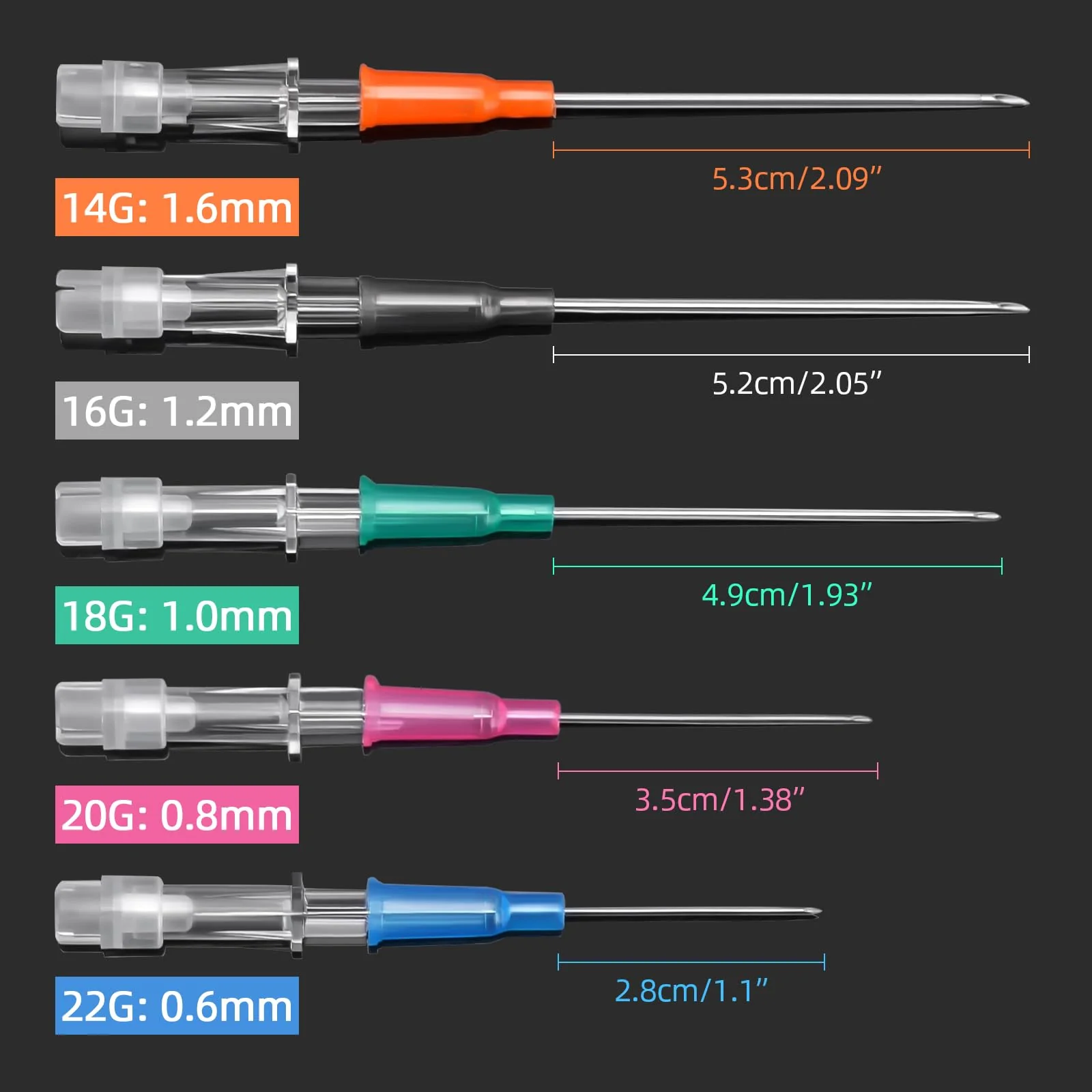 ATOMUS Catheter Piercing Needles - 10 Pieces 16G Hollow Needles for Ear Nose Belly Lip Piercing Stainless Steel Individually Packed Body Piercing Tool 16G 10pcs - Image 4