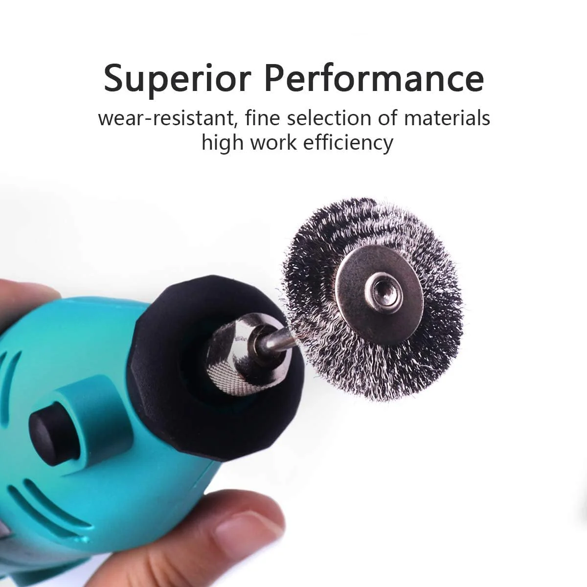 ATOPLEE Wire Wheel Brush Set,50pcs 1 inch/25mm Mini Wire Wheel with 3mm Round Shank,Alloy Steel Crimped Wire Brush Wheel for Cleaning Rust,Paint, Stripping and Abrasive,for Drill Attachment 50 - Image 6