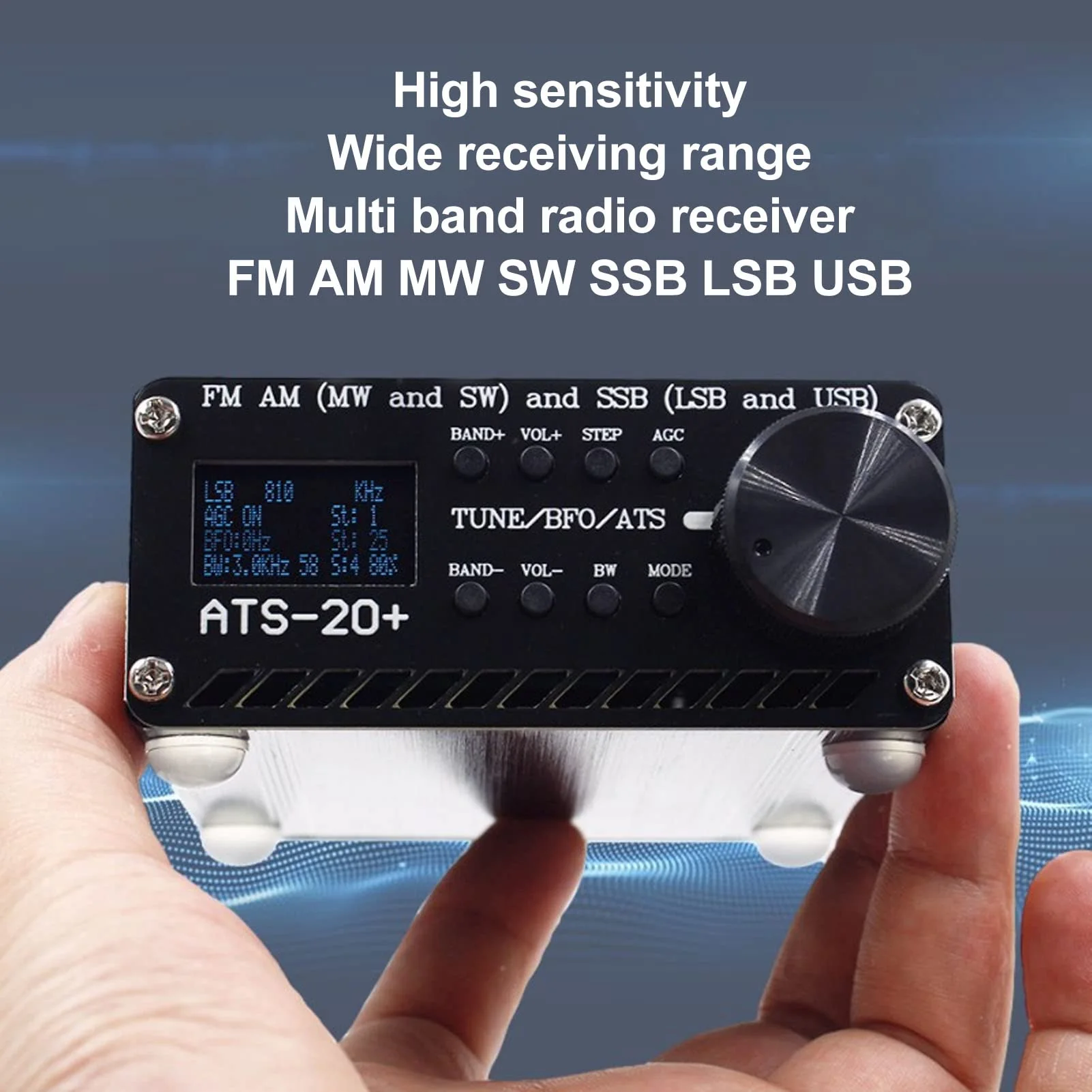 ATS 20+ Full Band Radio Receiver FM AM MW SW and SSB LSB USB, Portable Handheld Radio with Speaker, Antenna, for Outdoor Camping Home - Image 4