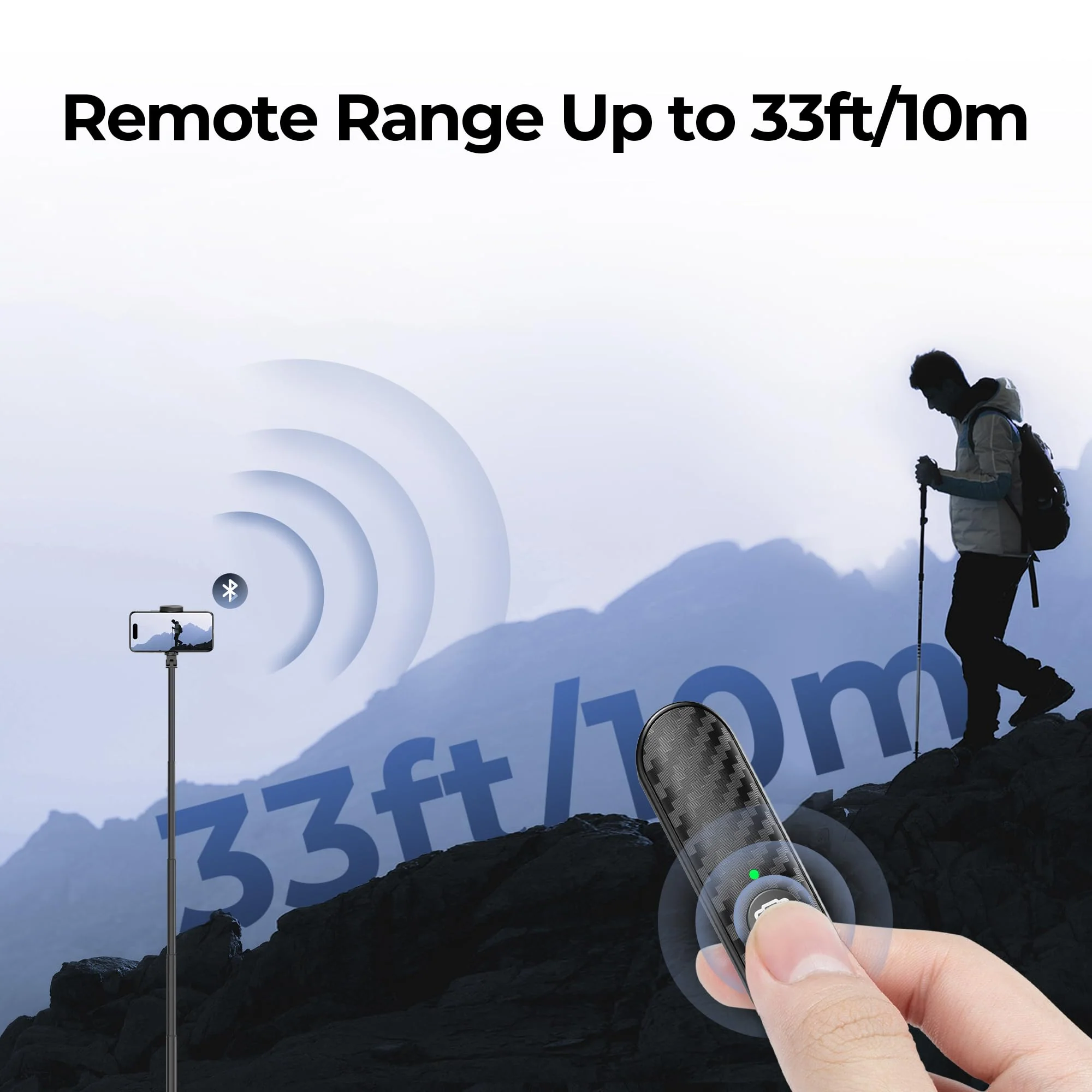 ATUMTEK Bluetooth Remote Shutter, Carbon Fiber Design, Rechargeable Camera Remote Control for iOS & Android Smartphones, Compact and Portable, with Type-C Charging, 10m Remote Range, Bluetooth 5.0 Black - Image 7