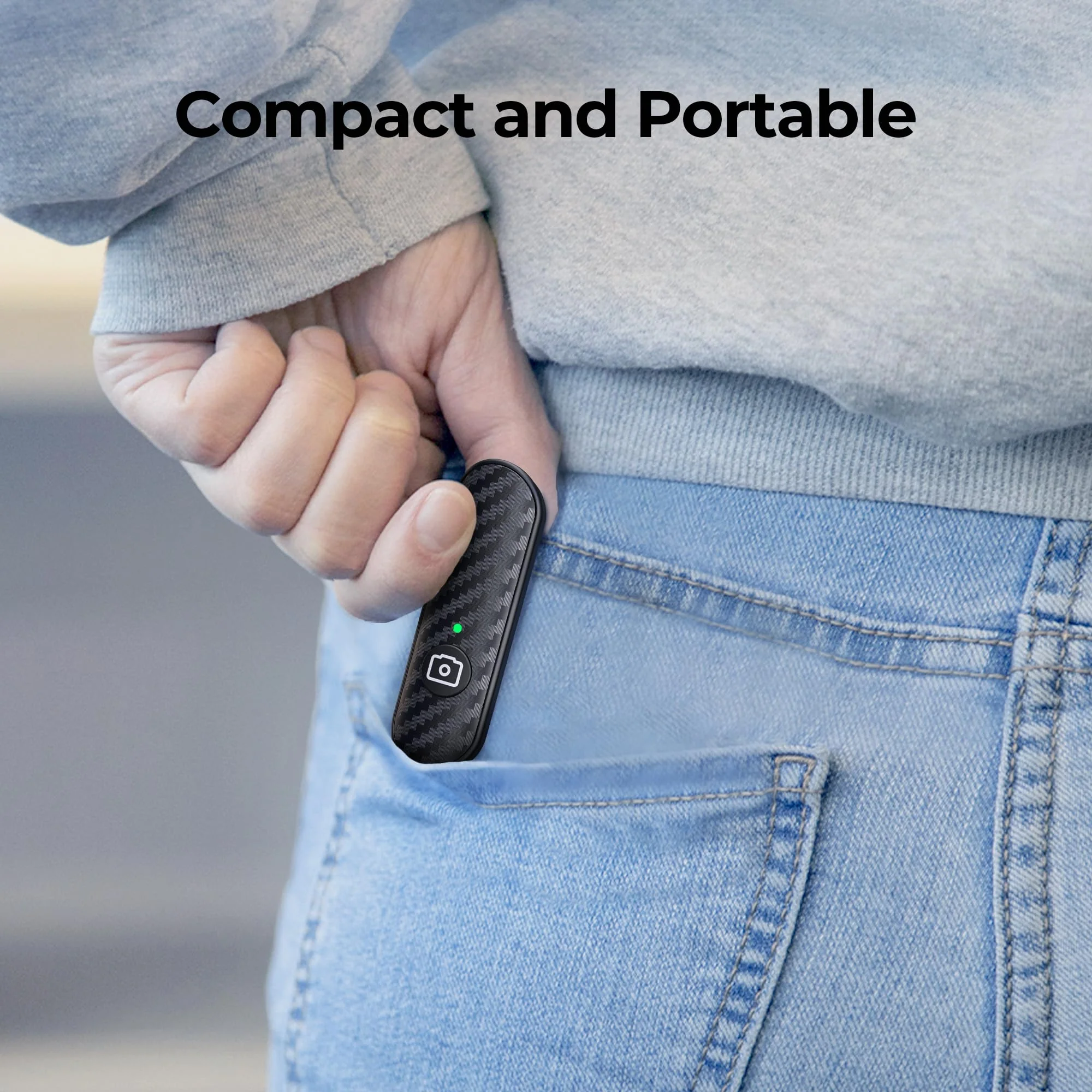 ATUMTEK Bluetooth Remote Shutter, Carbon Fiber Design, Rechargeable Camera Remote Control for iOS & Android Smartphones, Compact and Portable, with Type-C Charging, 10m Remote Range, Bluetooth 5.0 Black - Image 8