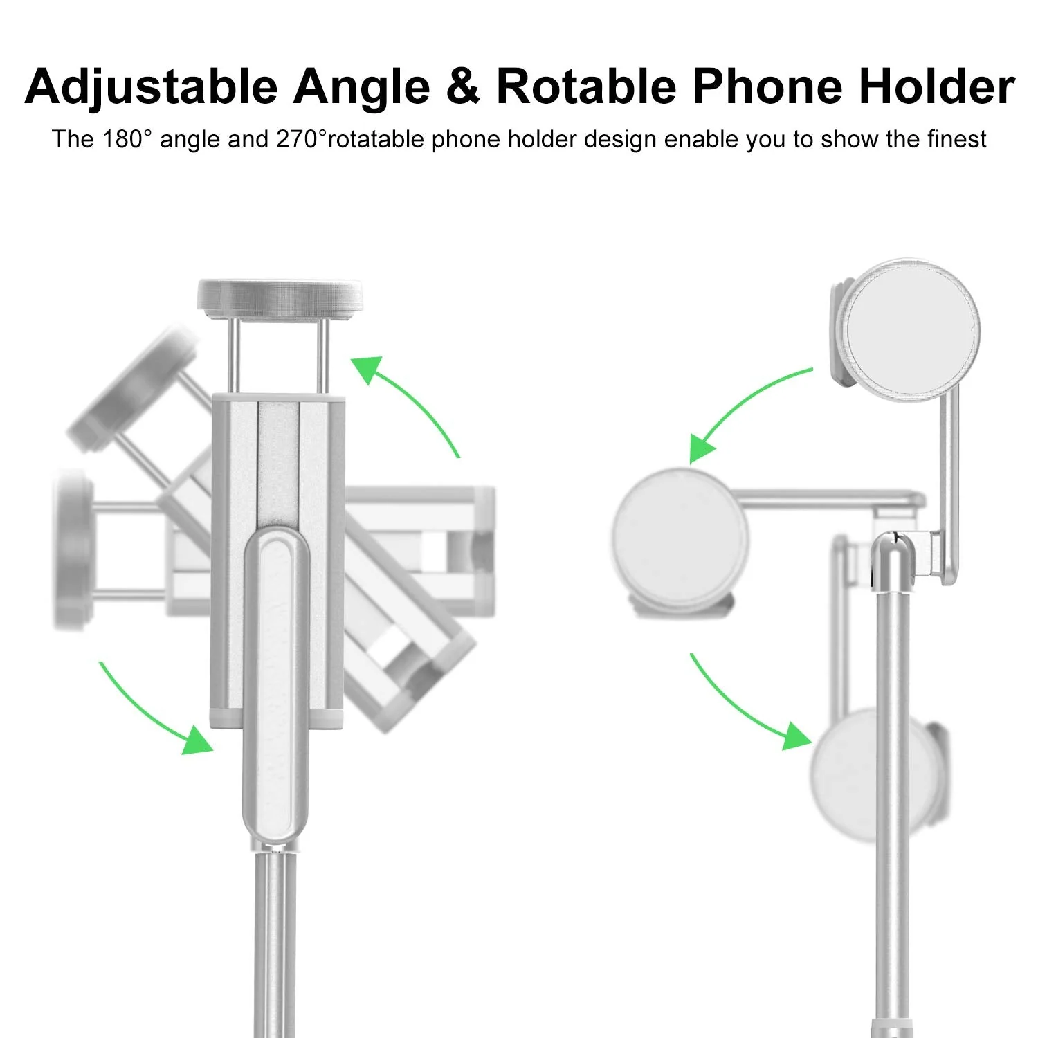 ATUMTEK Selfie Stick Tripod, Extendable 3 in 1 Aluminum Bluetooth Selfie Stick with Wireless Remote and Tripod Stand for iPhone 16/15/14/13/12/11 Pro Max/XS Max/XS/XR/X/8/7, Samsung Smartphones White - Image 3