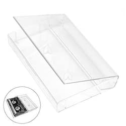 Audio Cassette Tape case Clear/Clear Square Edge Audio Cassette Tape Storage 10 Pack - Image 2