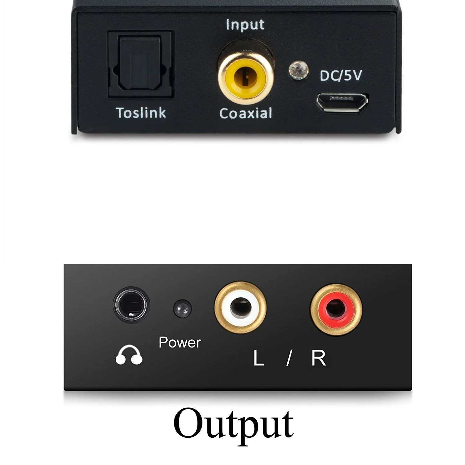 Audio Converter, AMANKA Digital to Analog Audio Decoder with Digital Optical Toslink and Coaxial Inputs to Analog RCA and AUX 3.5mm (Headphone) Outputs Fiber Cable Included DAC with toslink cable - Image 4
