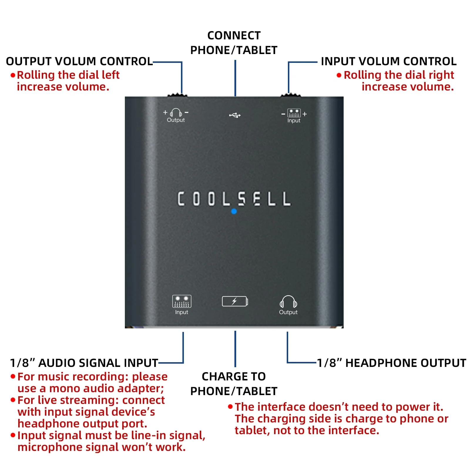 Audio Interface, Stereo 24Bit/192kHz USB C & iPhone Guitar Interface for Recording, Live Streams and Podcasting, Compatible with iPhone, iPad, Mac, Android and PC G42 - Image 6