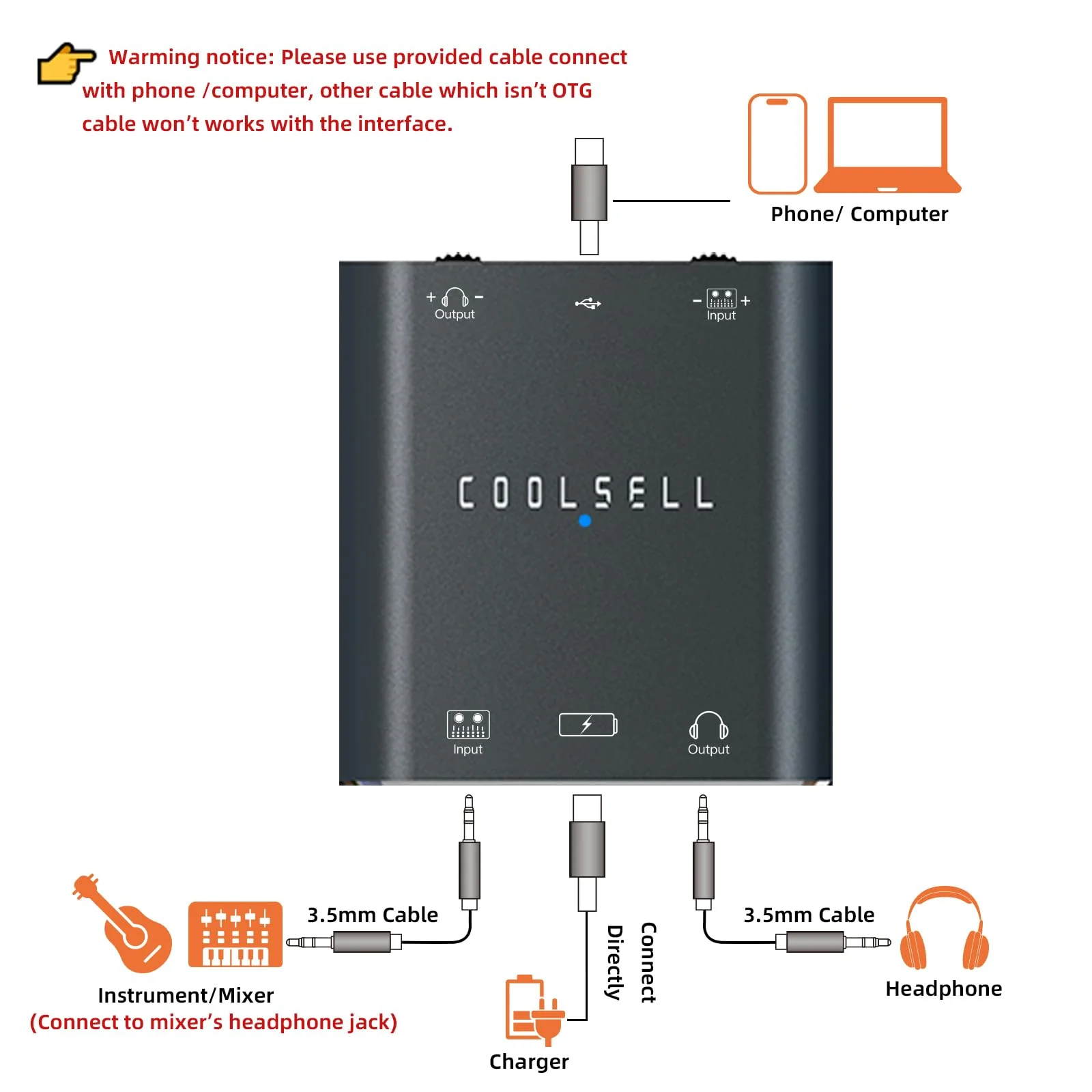 Audio Interface, Stereo 24Bit/192kHz USB C & iPhone Guitar Interface for Recording, Live Streams and Podcasting, Compatible with iPhone, iPad, Mac, Android and PC G42 - Image 8
