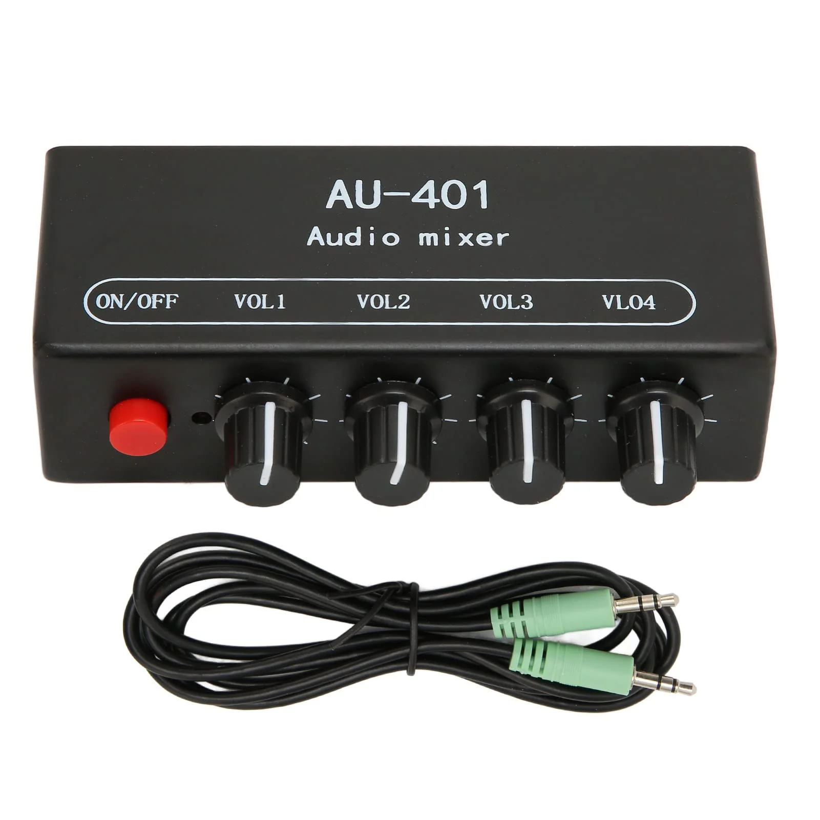 Audio Mixer, 4 in 1 Out Independent Volume Control 3.5mm Stereo Socket 2x Amplification Line Mixer Anti Interference Metal Housing Mini Audio Mixer for PC, Cell Phones, Laptops - Image 7
