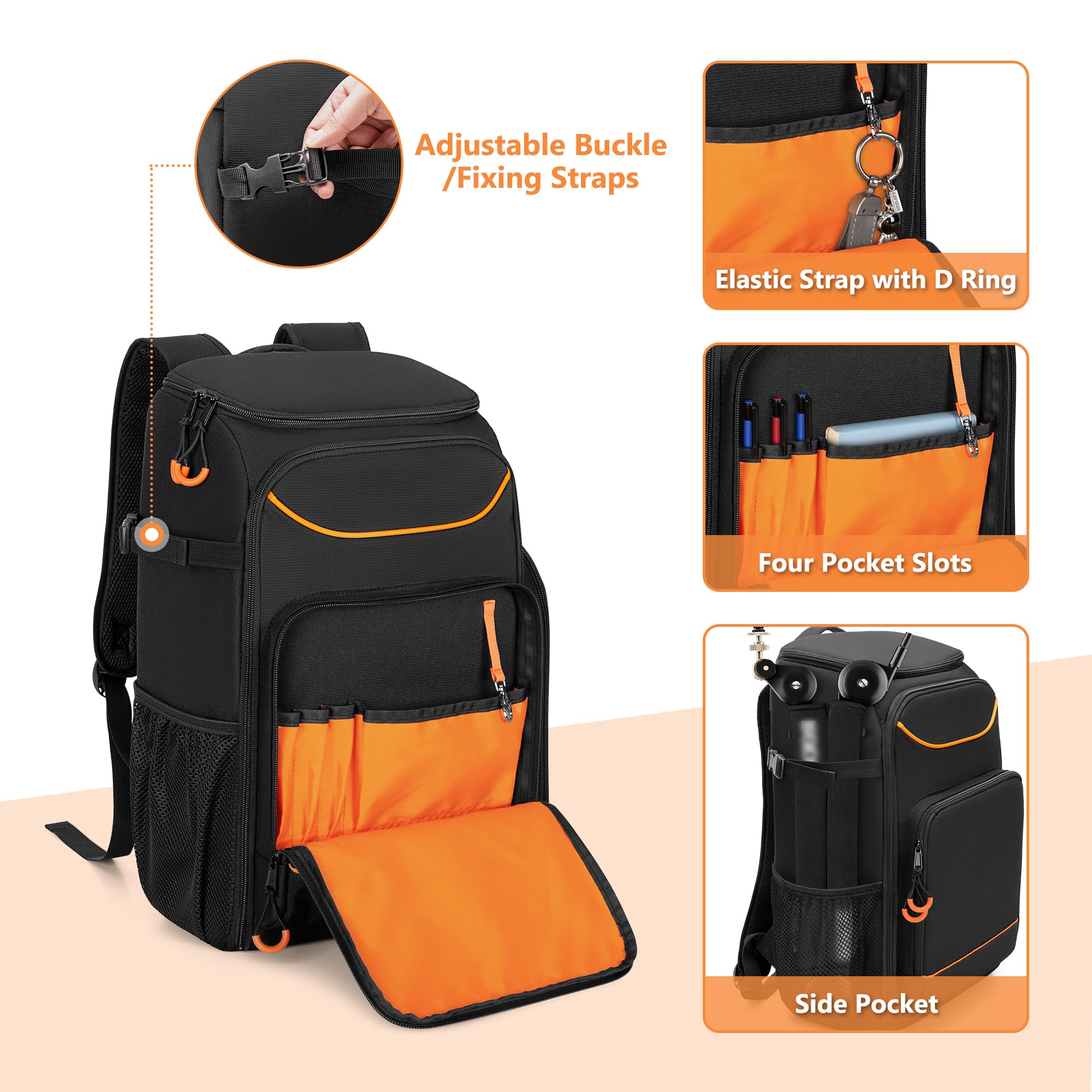 Audio Mixer Backpack Compatible with RODECaster Pro/RODECaster Pro II/RC Duo, DJ Mixer Travel Bag Case for Microphones and More Podcast Equipment(Patent Design) - Image 3