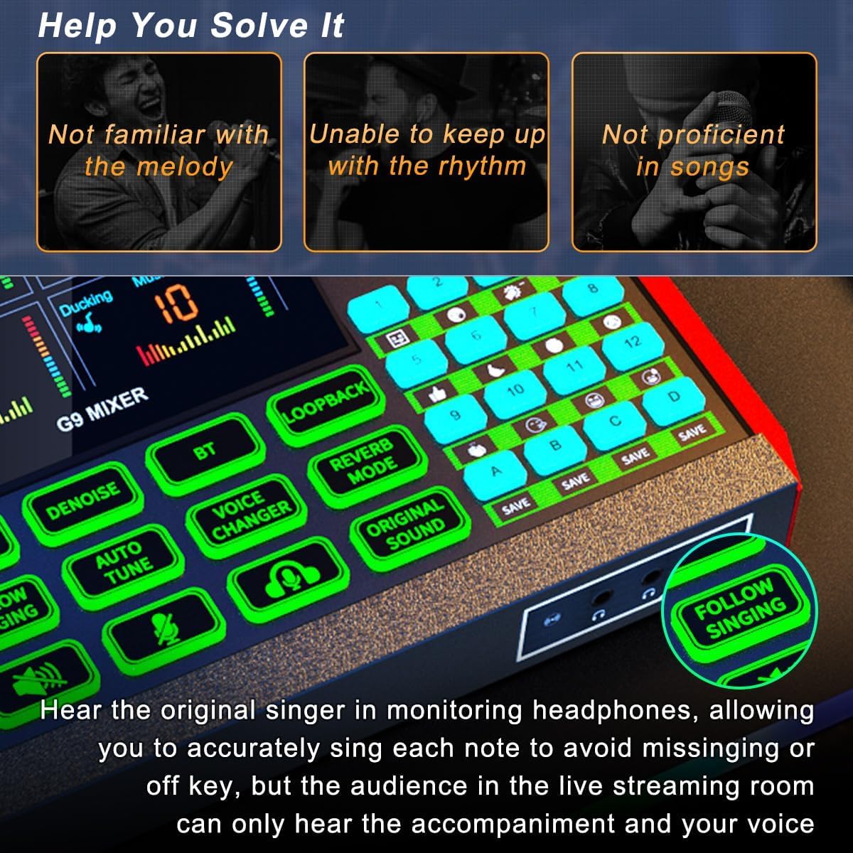 Audio Mixer Podcast Equipment Bundle, XLR Studio Live Sound Card for Streaming Podcasting, Audio Interface DJ Mixer Sound Board for Microphone PC Mobile TikTok YouTube Video Content Creating Be-G9-US - Image 5