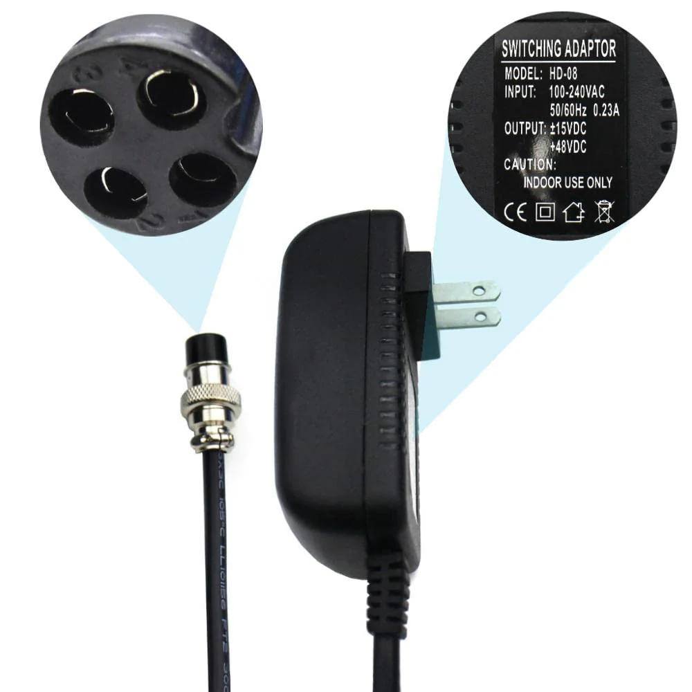 Audio Mixer Power Supply Adapter for F4 / F7 / CT4-16 Universal 2-16 Channels Professional Sound Mixing Console Board with 15VDC 4-Pin-Hole Connector for Home Karaoke Signing and PA System - Image 2
